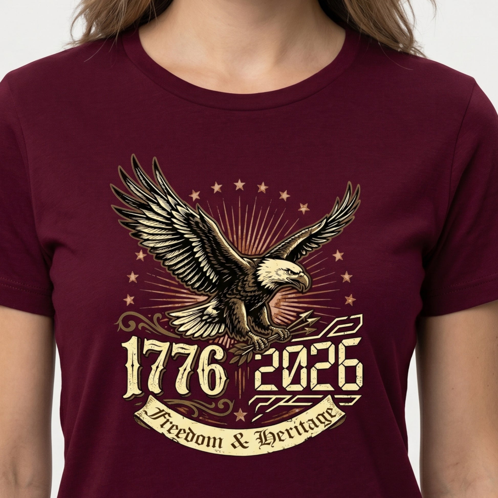 Patriotic Bald Eagle T-Shirt | 1776-2026 USA 250th Anniversary Tee