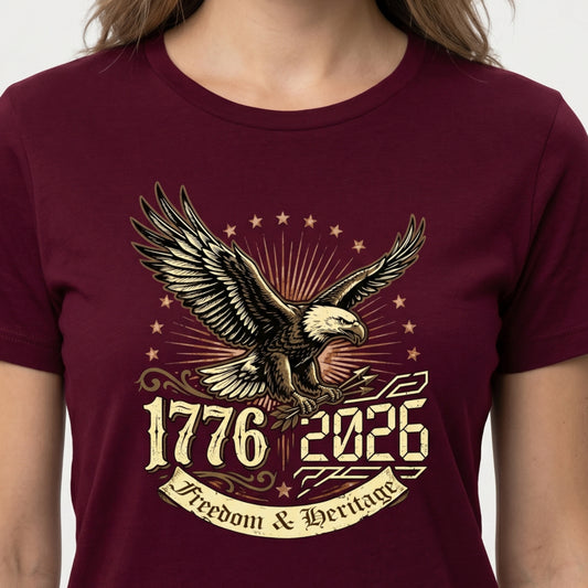 Patriotic Bald Eagle T-Shirt | 1776-2026 USA 250th Anniversary Tee