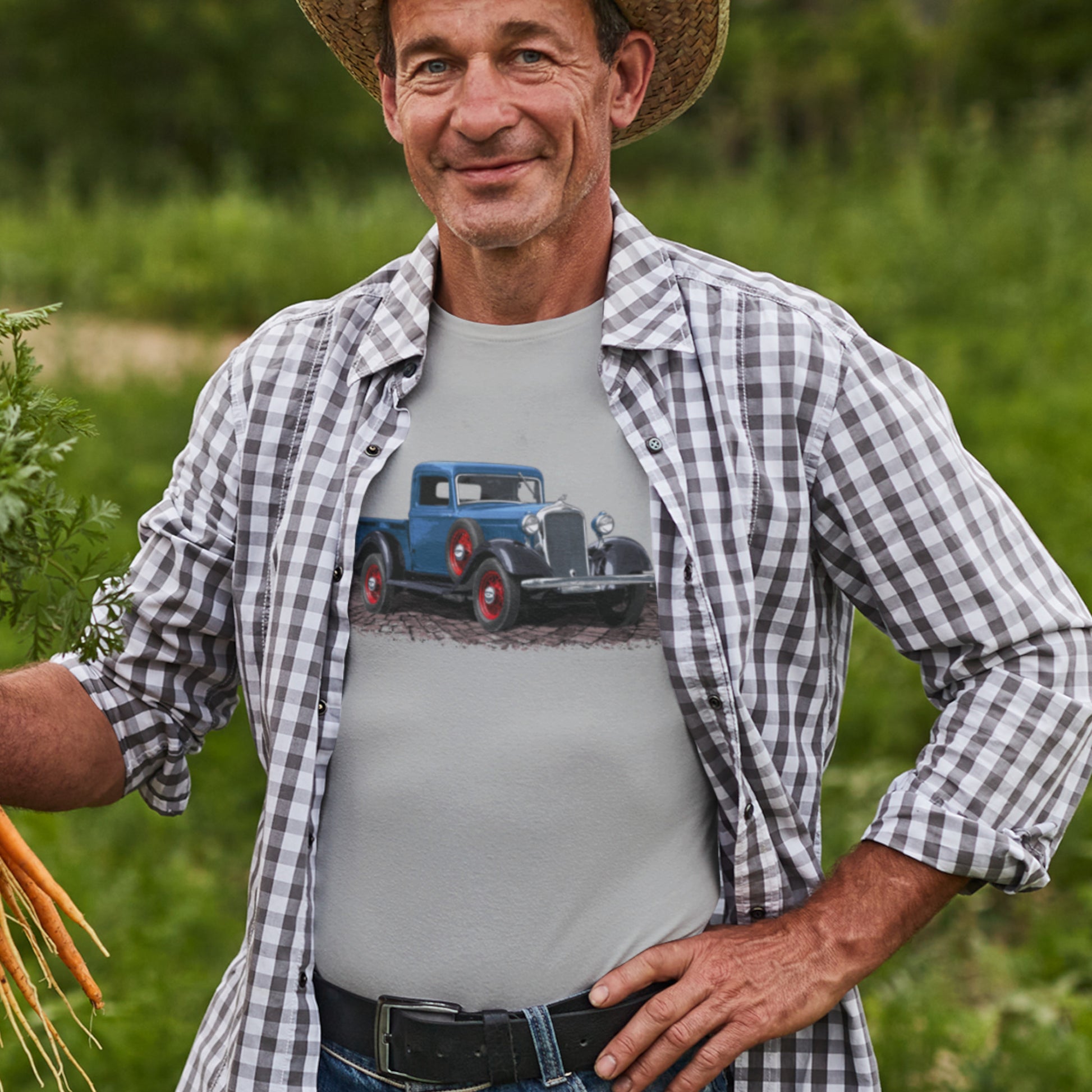 Classic Truck Shirt featuring a 34 Dodge KC Blue Pickup Truck