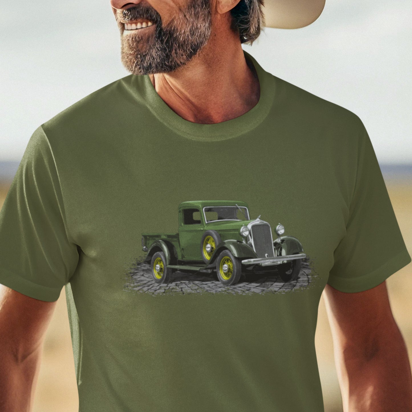 Classic Truck Tee featuring a Green 34 Dodge KC Pickup Truck