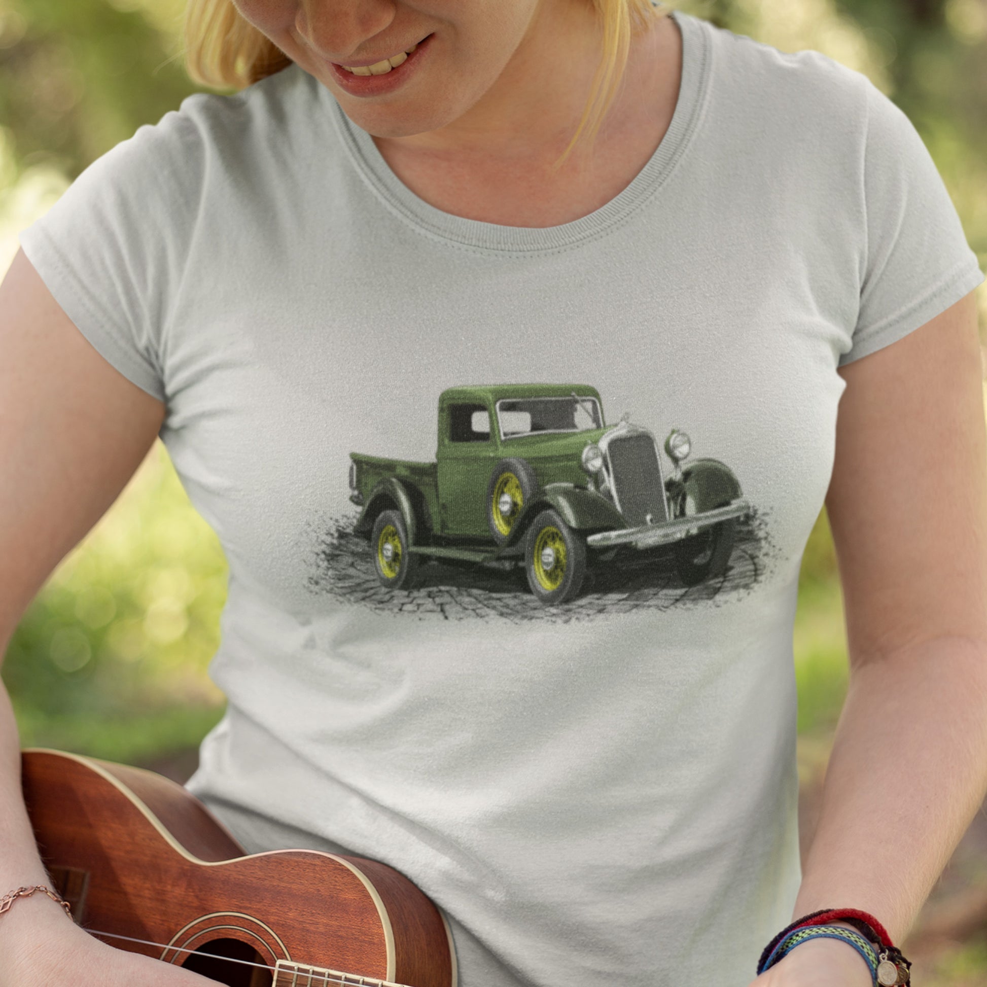 Classic Truck Tee featuring a Green 34 Dodge KC Pickup Truck