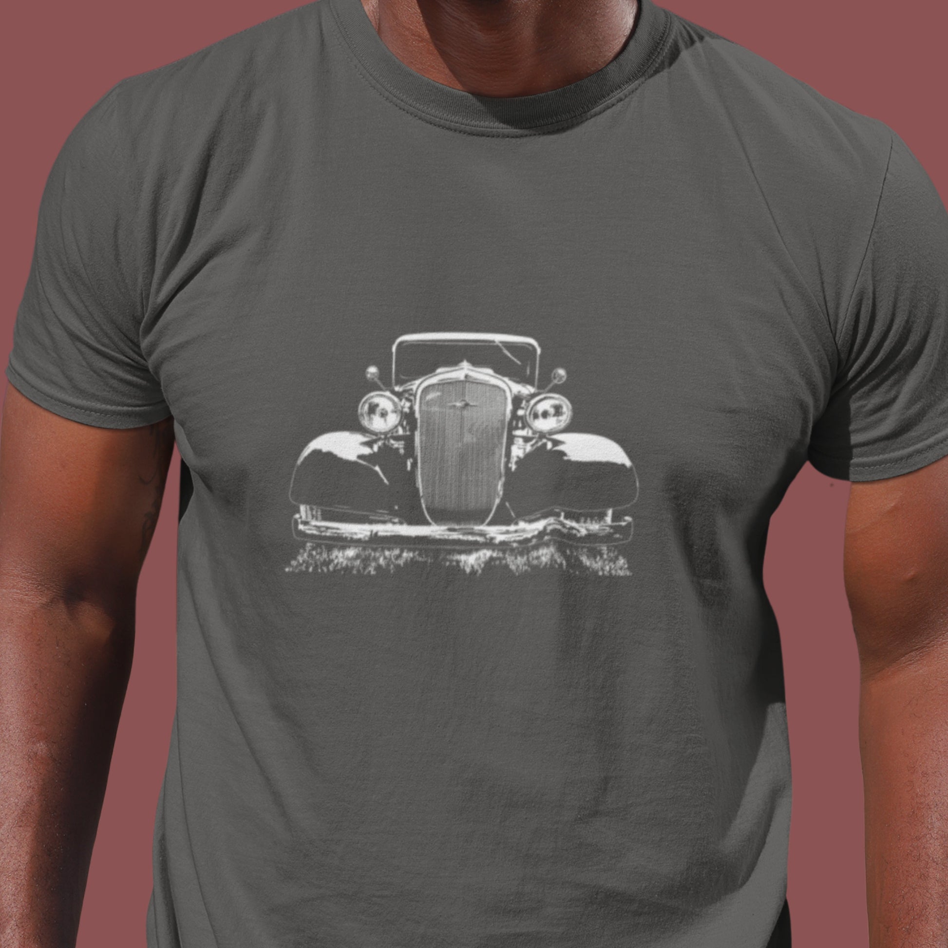 Classic car shirt featuring 35 Chevy - Dark shirt version - at zoeysgarage.net