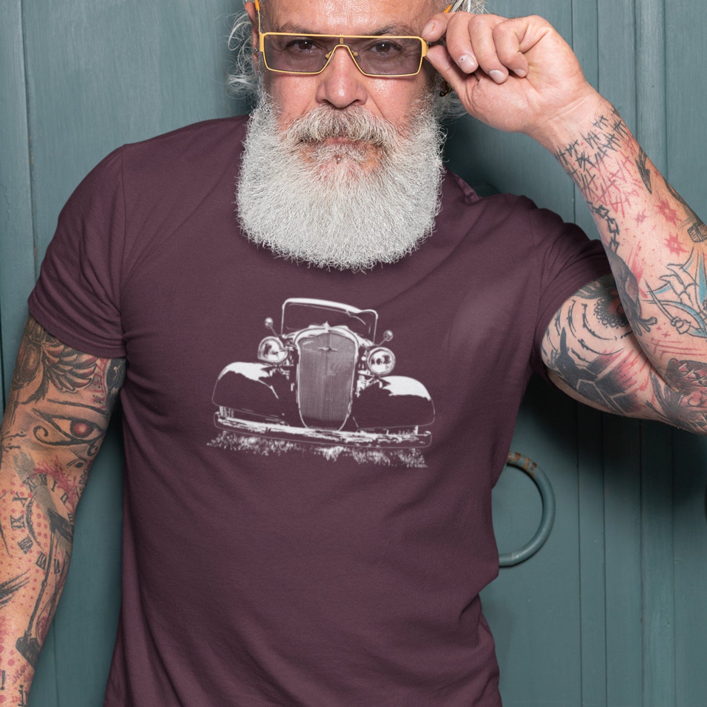 Classic car shirt featuring 35 Chevy - Dark shirt version - at zoeysgarage.net