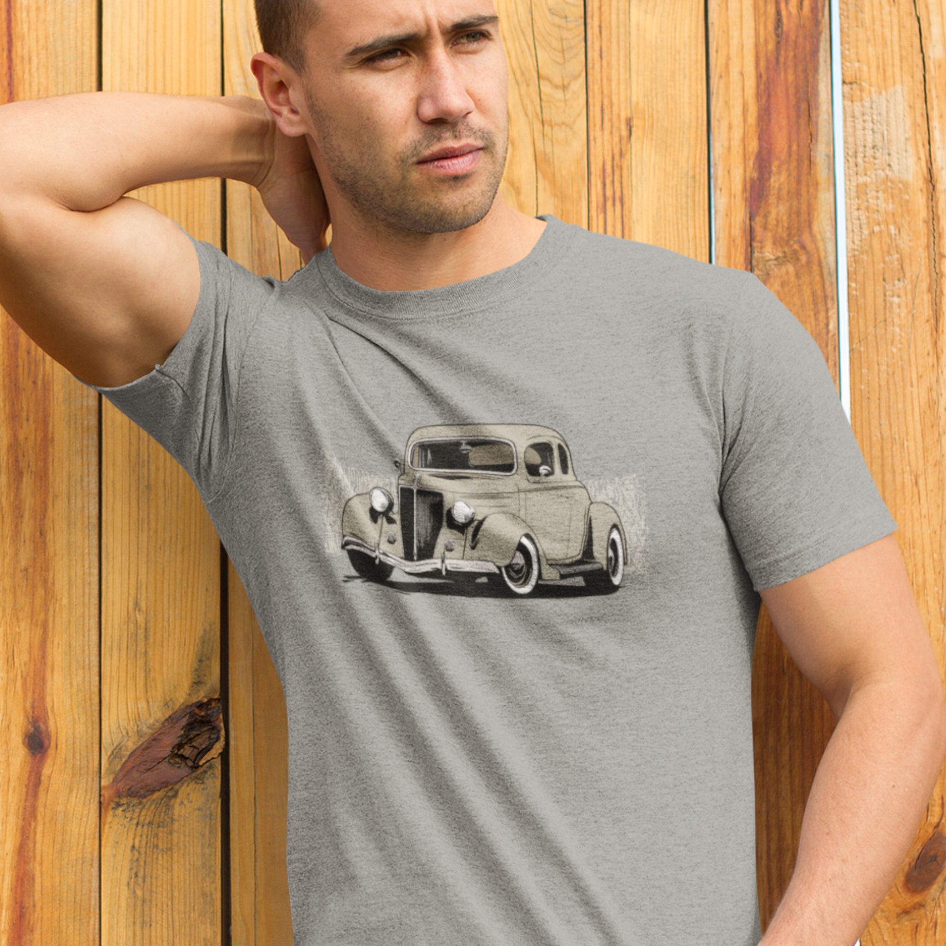 36 Ford 5 Window Coupe Unisex Jersey Tee 1936 Ford Hot Rod Green