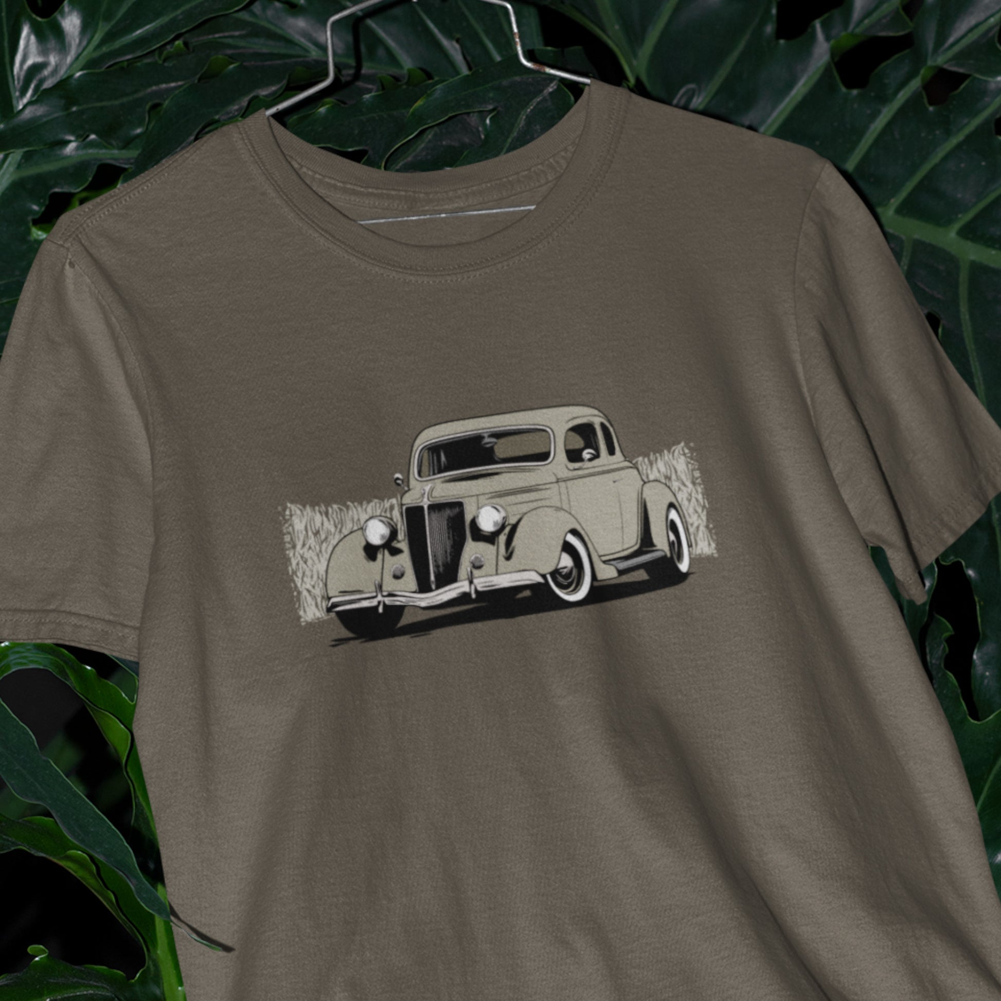 36 Ford 5 Window Coupe Unisex Jersey Tee 1936 Ford Hot Rod Green