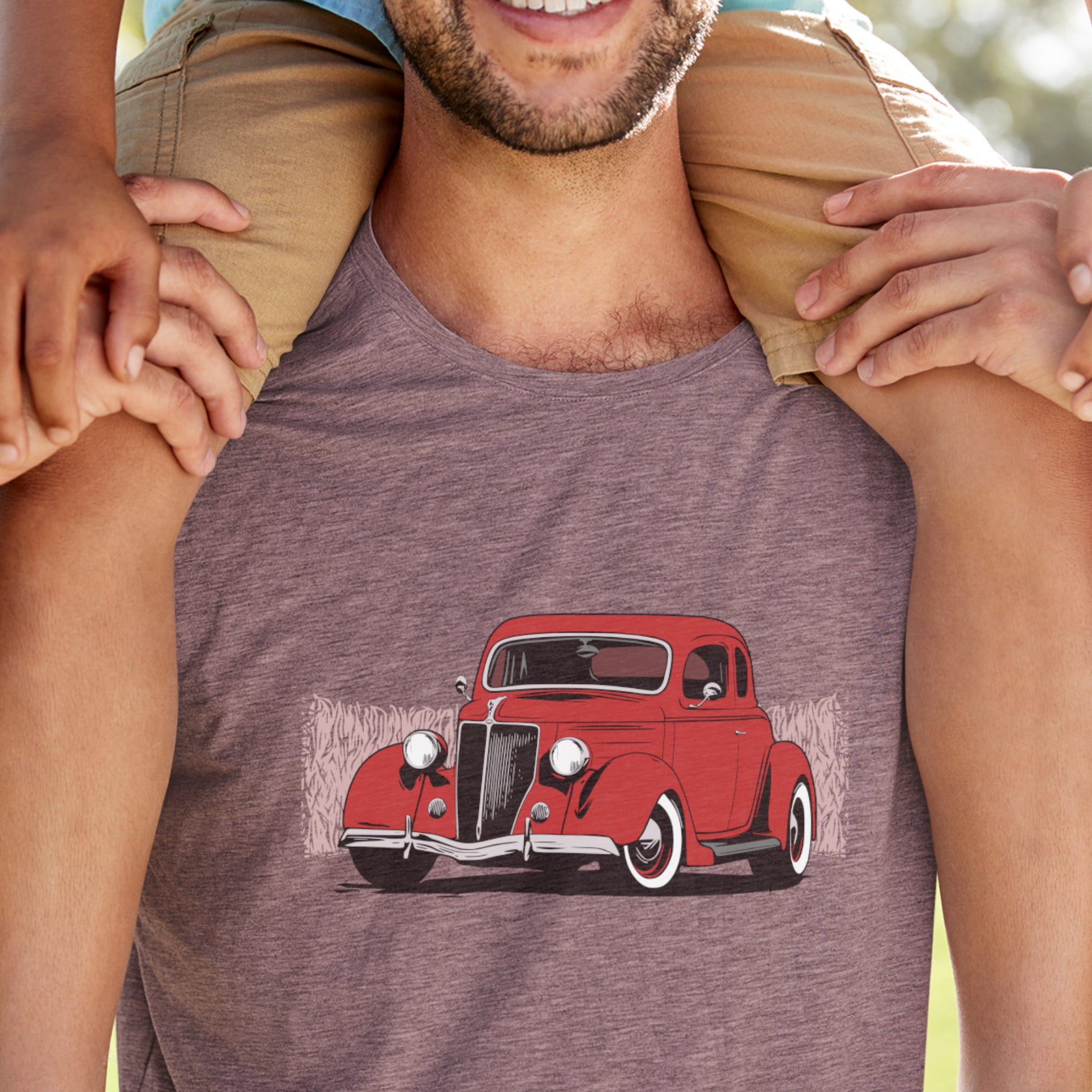 Classic Car Shirt featuring 1936 Ford Coupe, Unisex Jersey Tee 36 Red Ford 5 Window Hot Rod