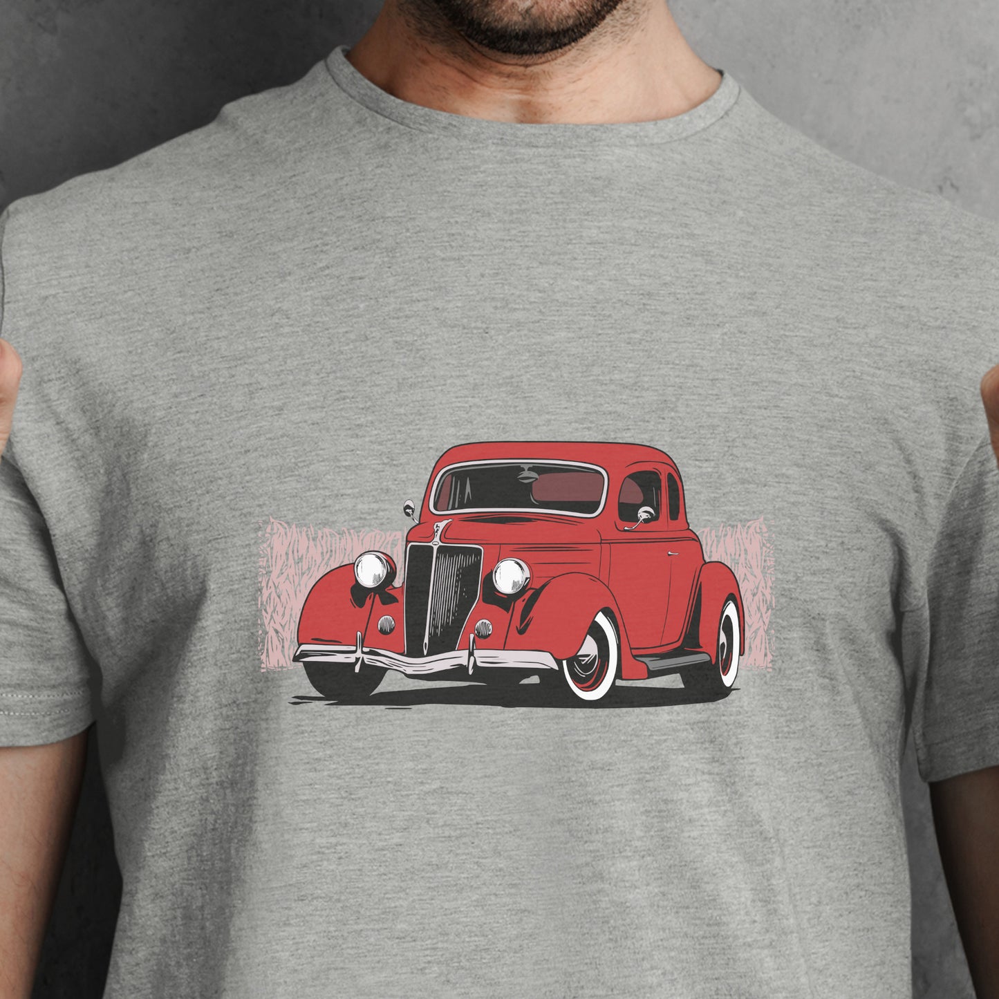 Classic Car Shirt featuring 1936 Ford Coupe, Unisex Jersey Tee 36 Red Ford 5 Window Hot Rod