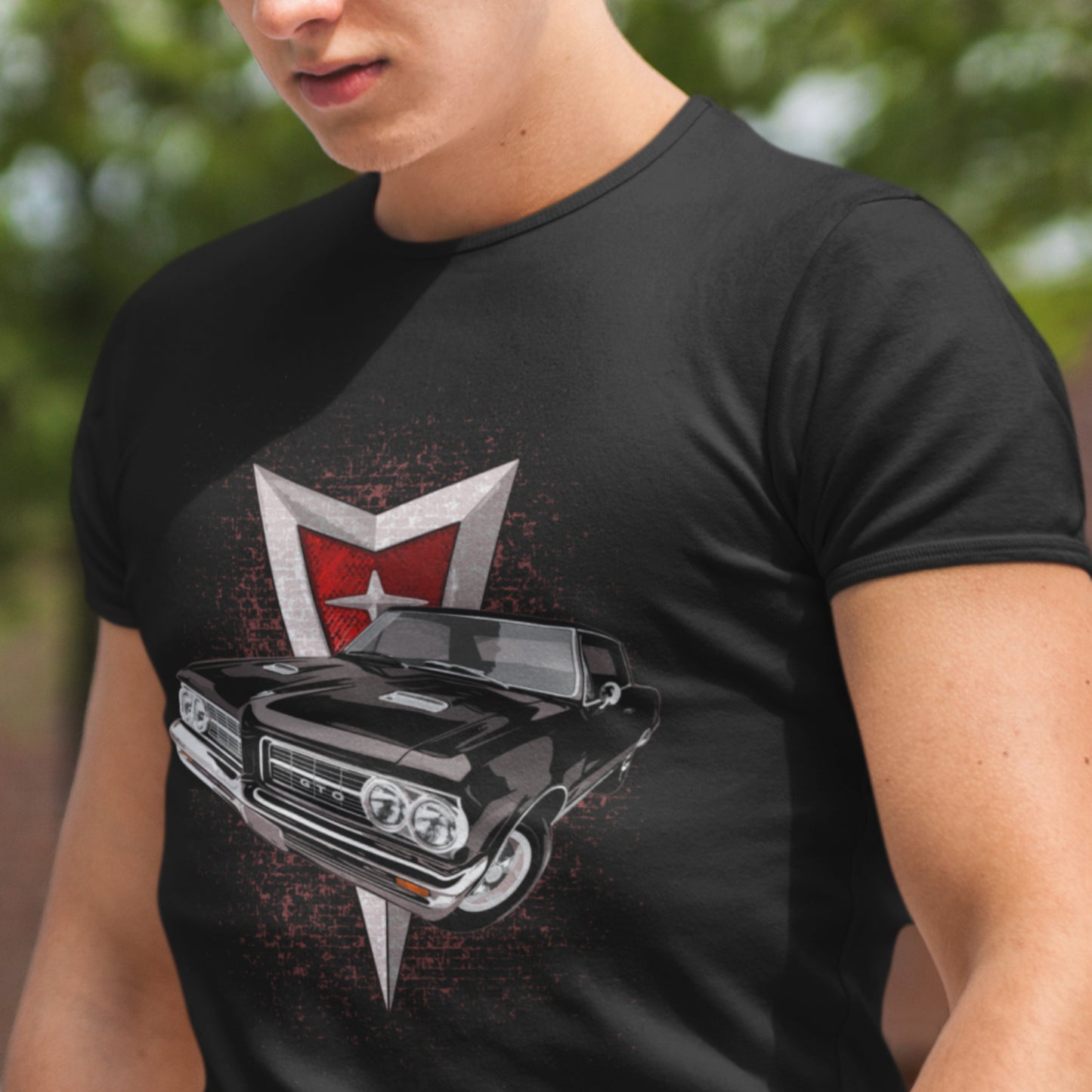 Classic car shirt featuring black 64 Pontiac GTO - Unisex T-shirt - 1964 muscle car