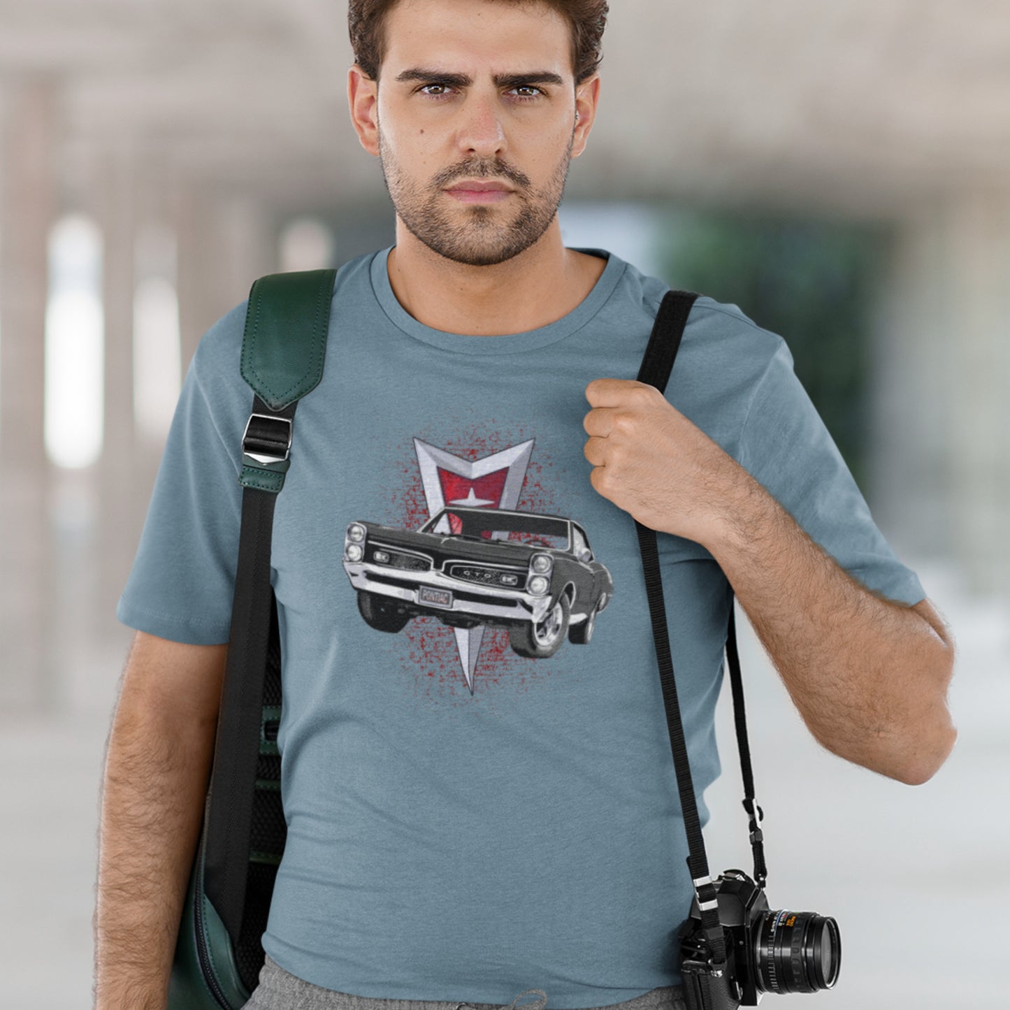 Classic car shirt featuring black 1967 GTO - Unisex T-shirt - 67 Pontiac muscle car