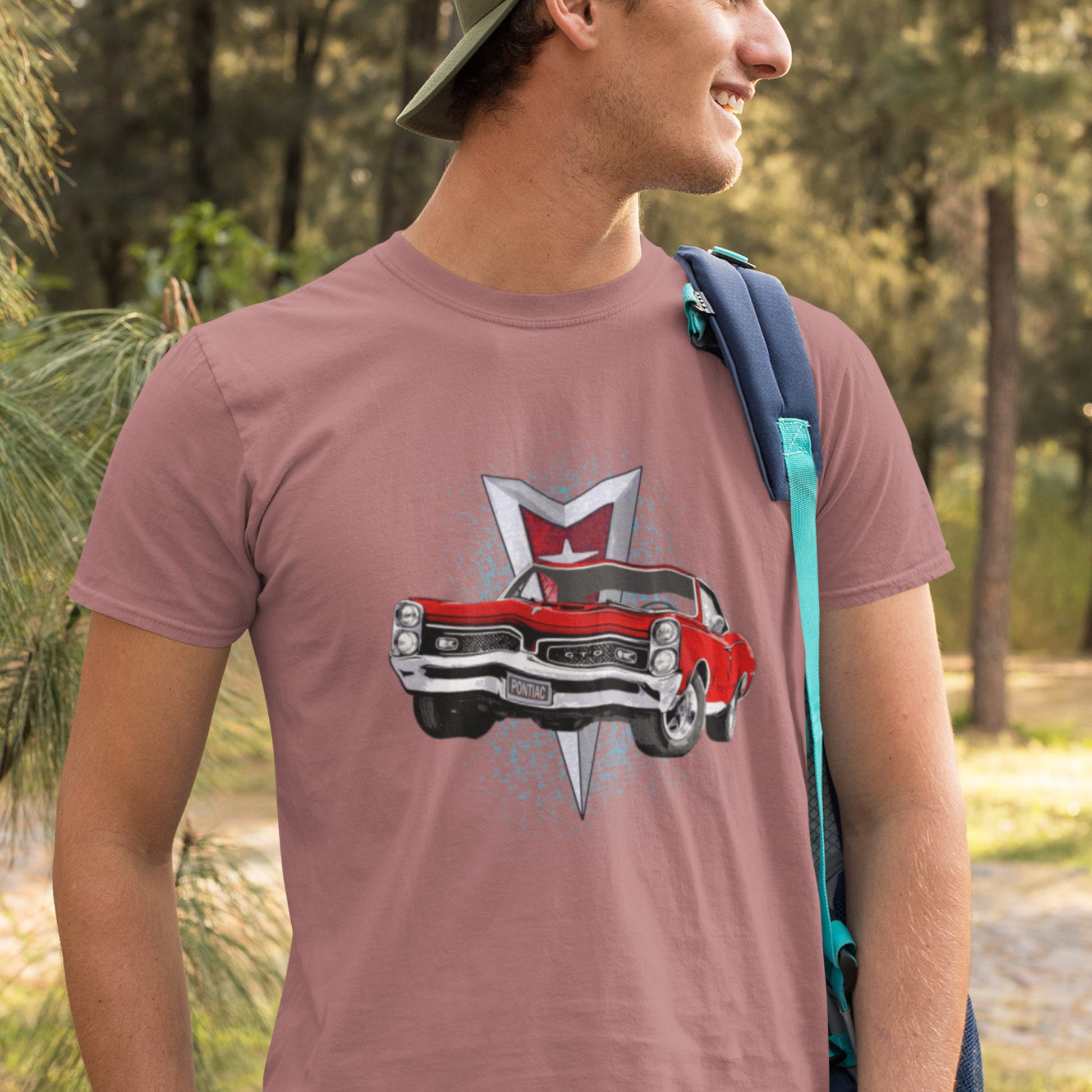 Classic car shirt featuring red 67 Pontiac GTO - Unisex T-shirt - 1967 muscle car