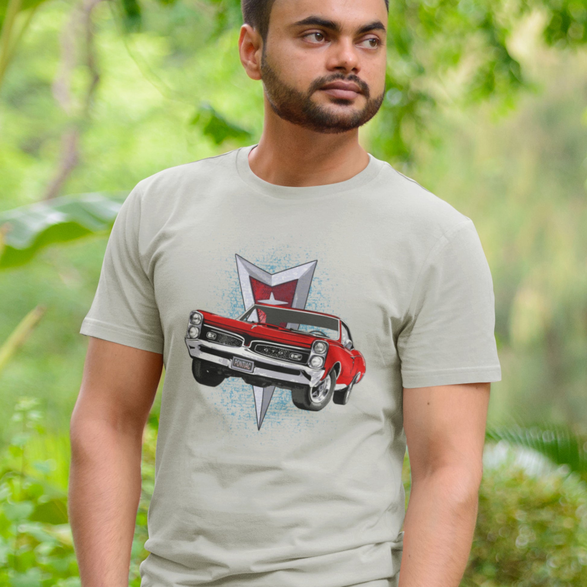 Classic car shirt featuring red 67 Pontiac GTO - Unisex T-shirt - 1967 muscle car