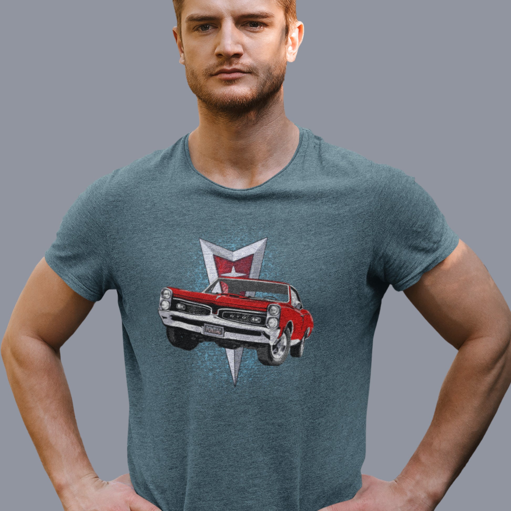 Classic car shirt featuring red 67 Pontiac GTO - Unisex T-shirt - 1967 muscle car