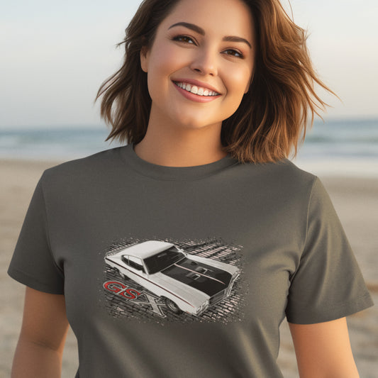 Muscle Car Unisex Shirt featuring a White 70 Buick GSX, 1970 American Muscle