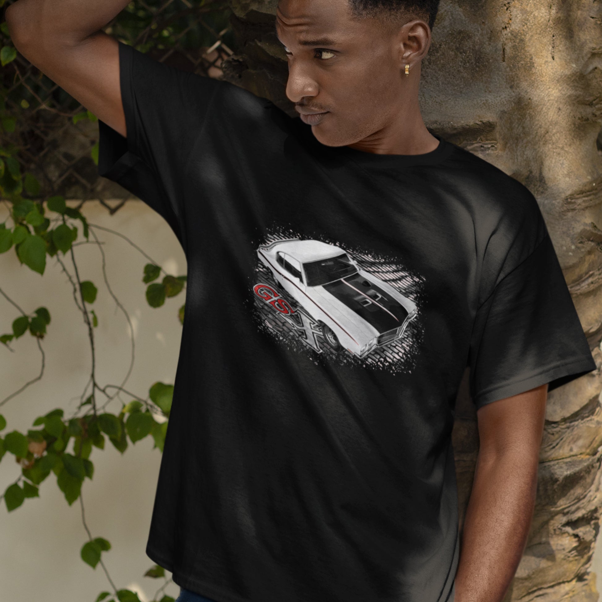 Muscle Car Unisex Shirt featuring a White 70 Buick GSX, 1970 American Muscle