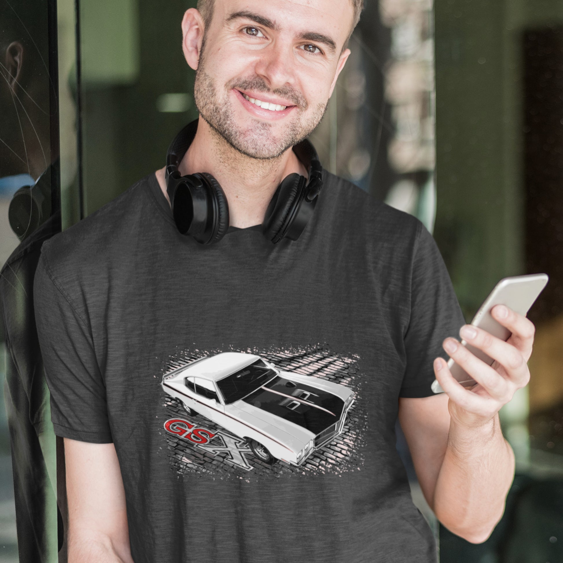 Muscle Car Unisex Shirt featuring a White 70 Buick GSX, 1970 American Muscle