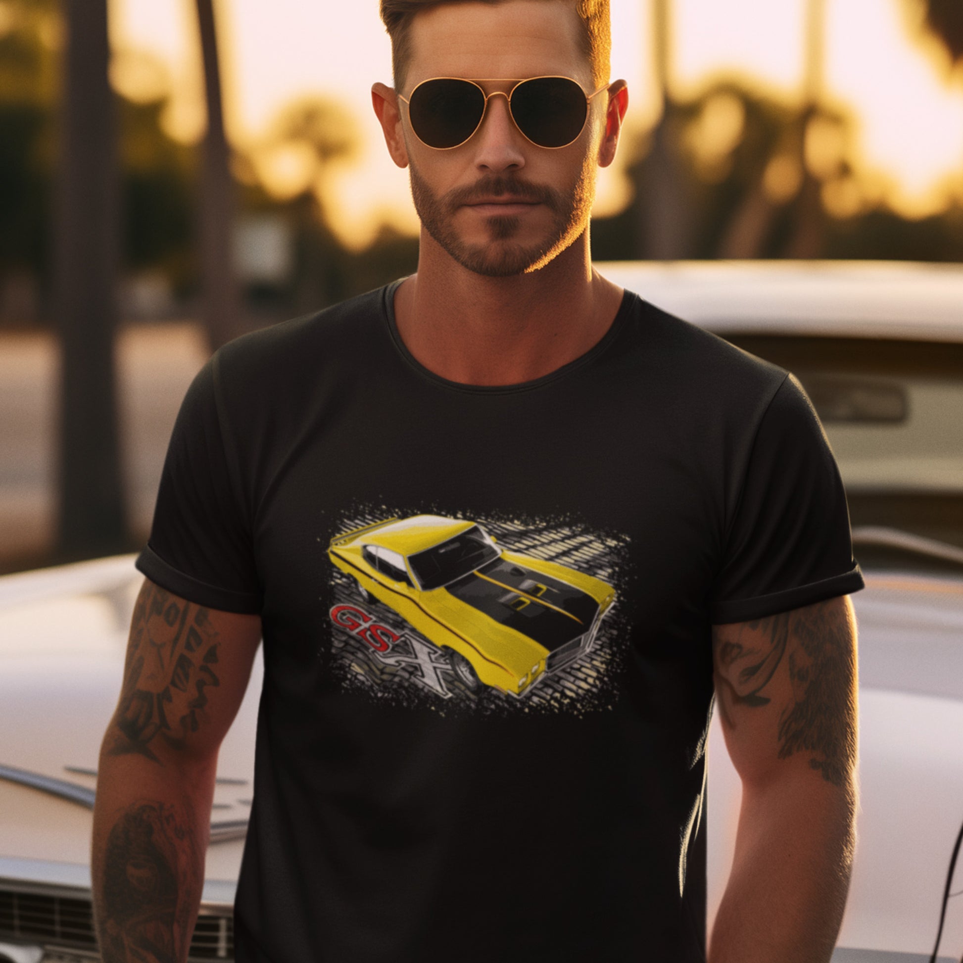 Muscle Car Shirt featuring a Yellow 1970 Buick GSX, 70's Muscle!