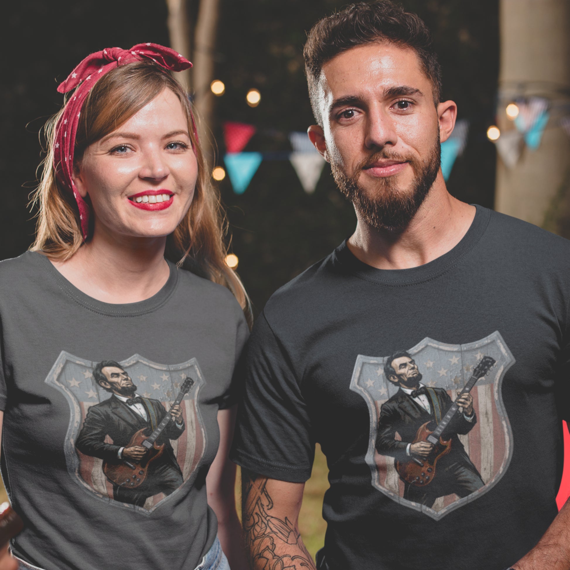 Abe Lincoln with Guitar Unisex classic tee | July 4th America 250