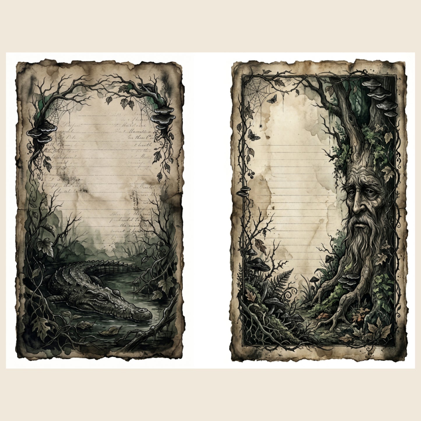Dark Forest — Gothic Nature Junk Journal Printable Pages