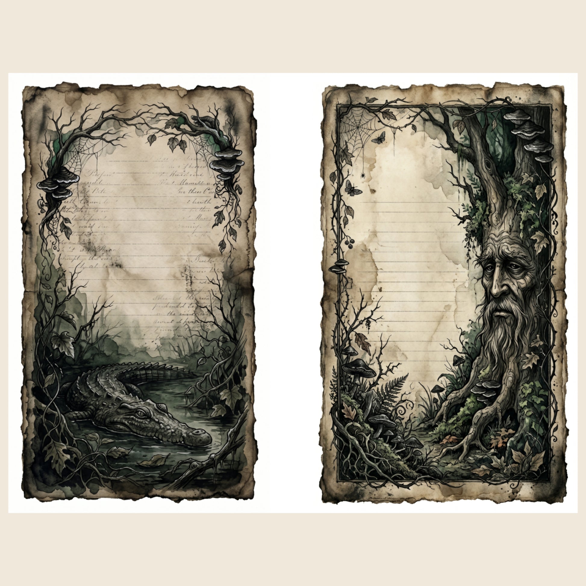 Dark Forest — Gothic Nature Junk Journal Printable Pages