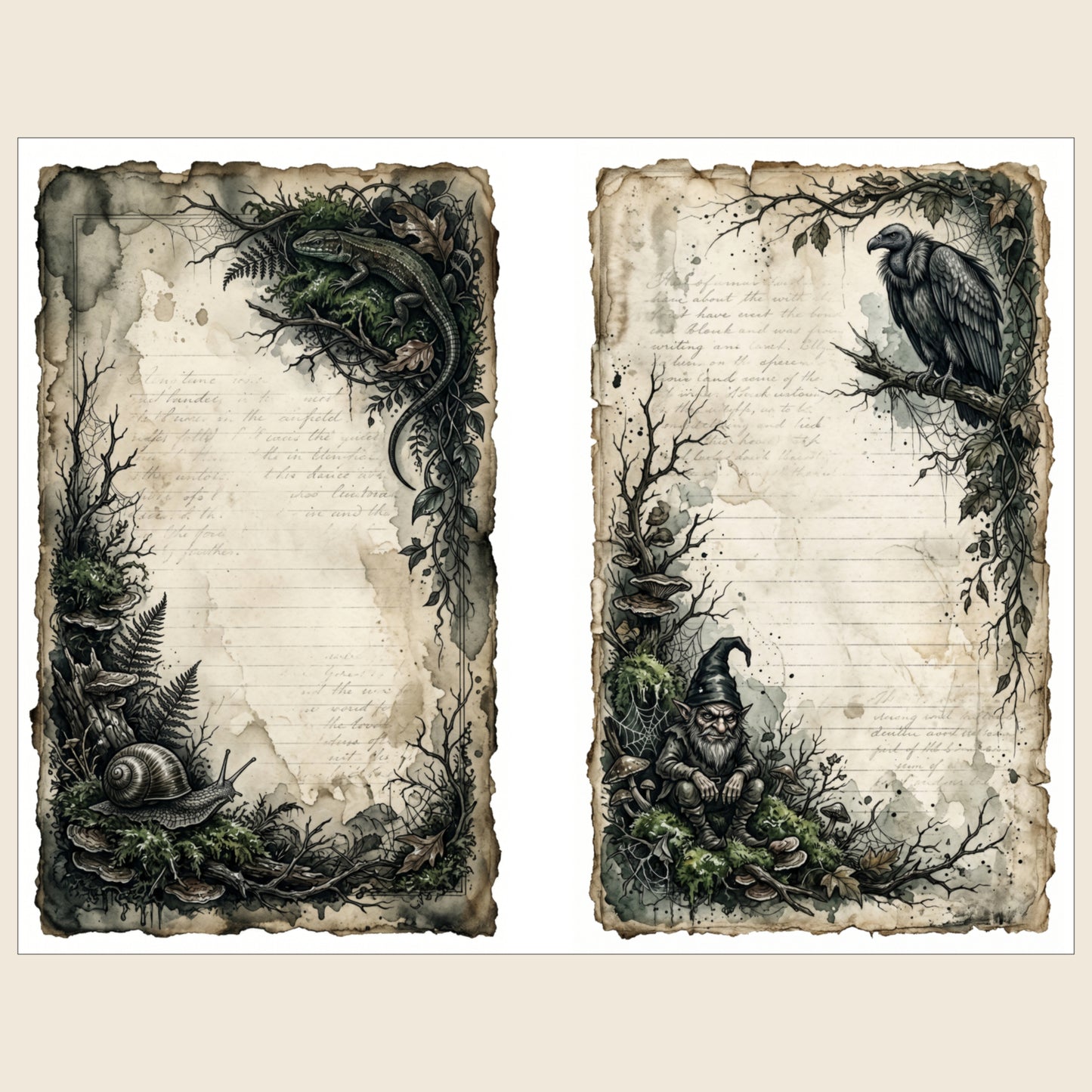 Dark Forest — Gothic Nature Junk Journal Printable Pages