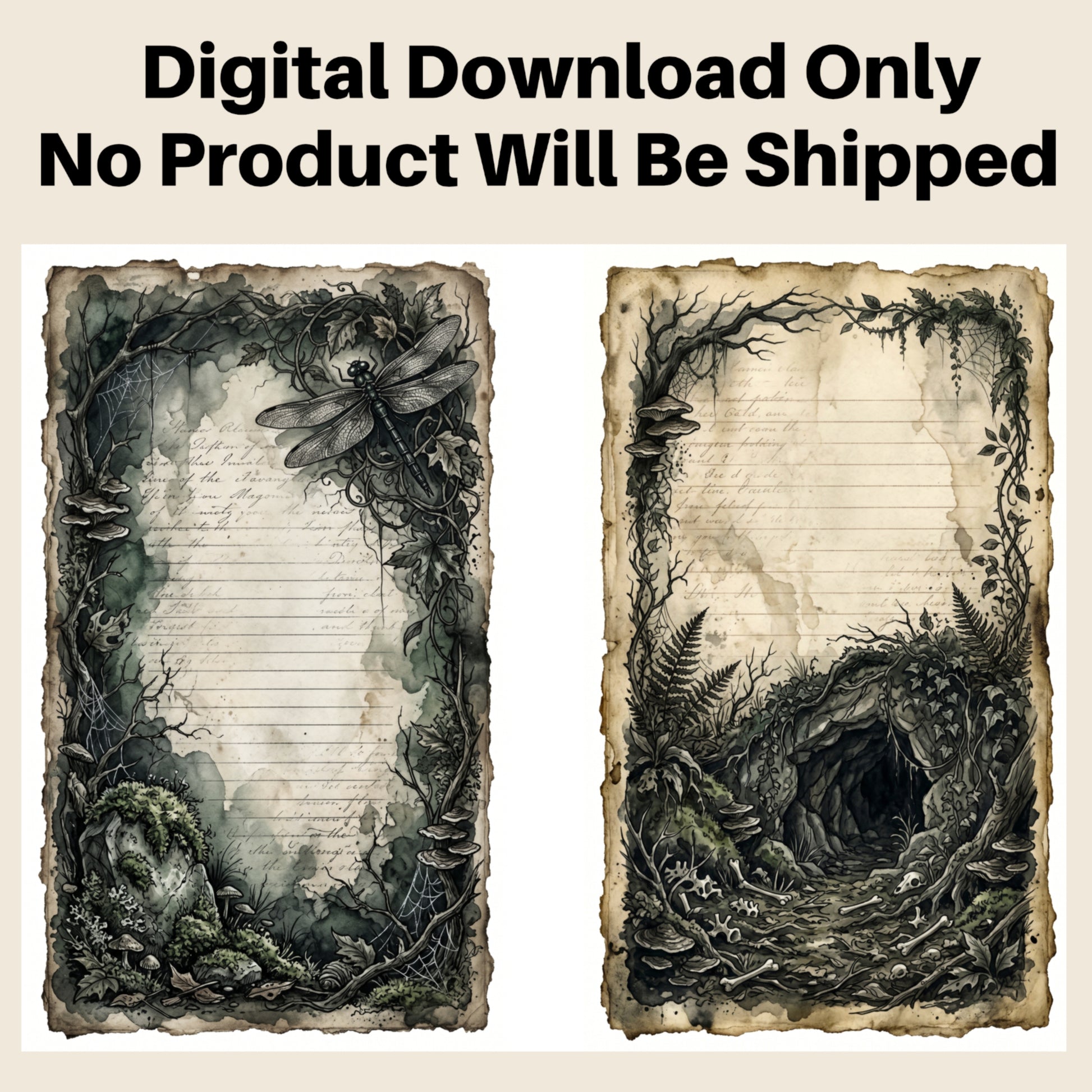 Dark Forest — Gothic Nature Junk Journal Printable Pages