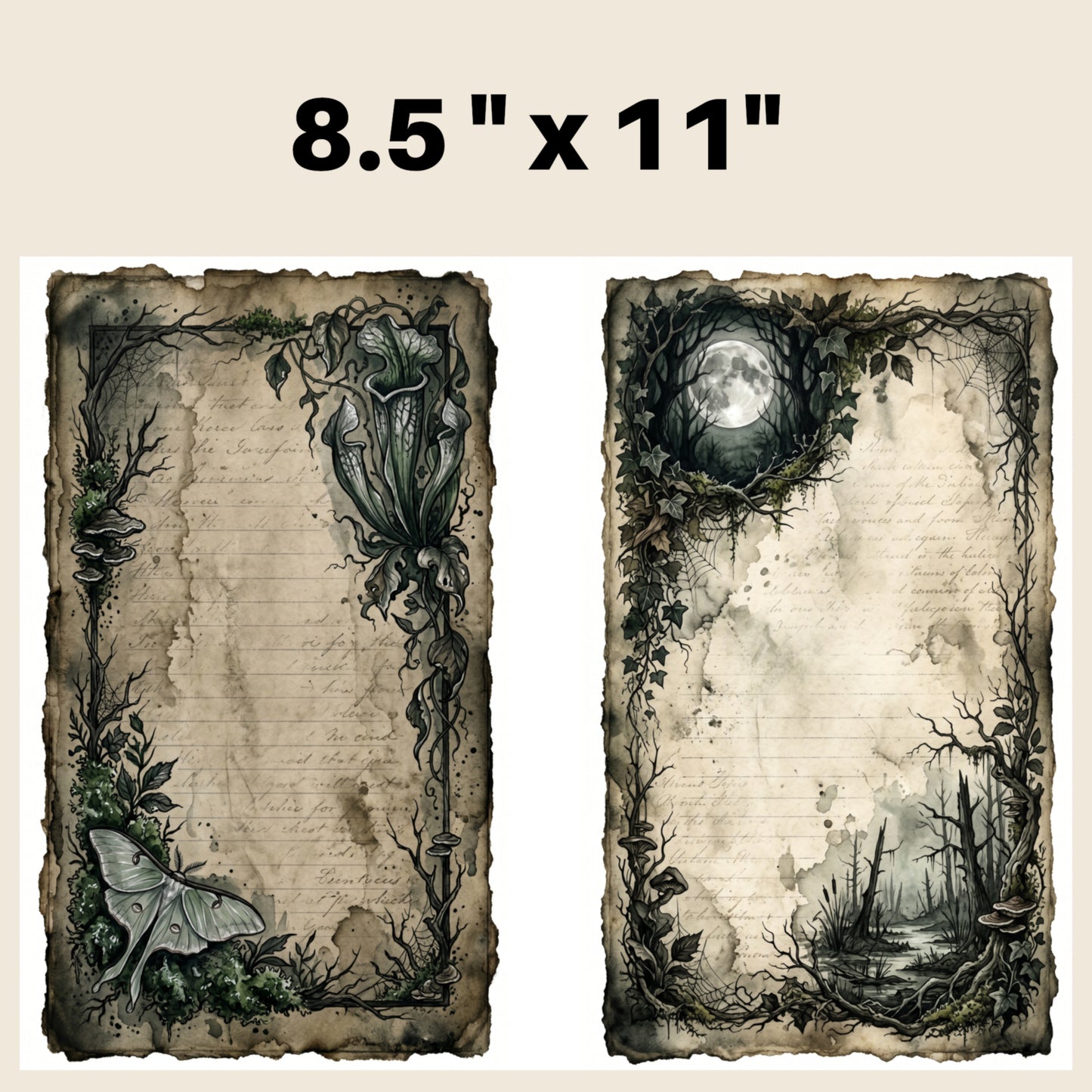 Dark Forest — Gothic Nature Junk Journal Printable Pages