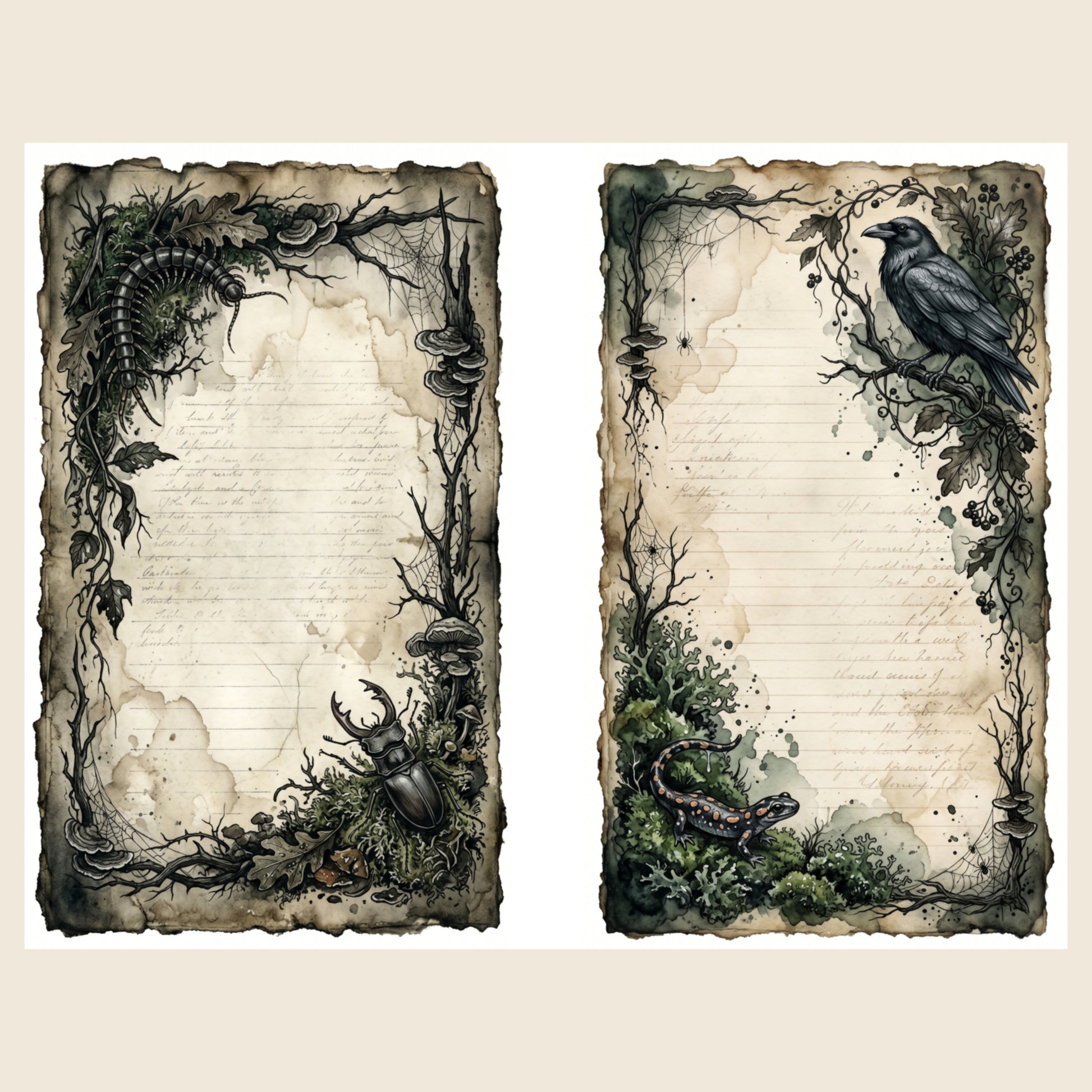 Dark Forest — Gothic Nature Junk Journal Printable Pages
