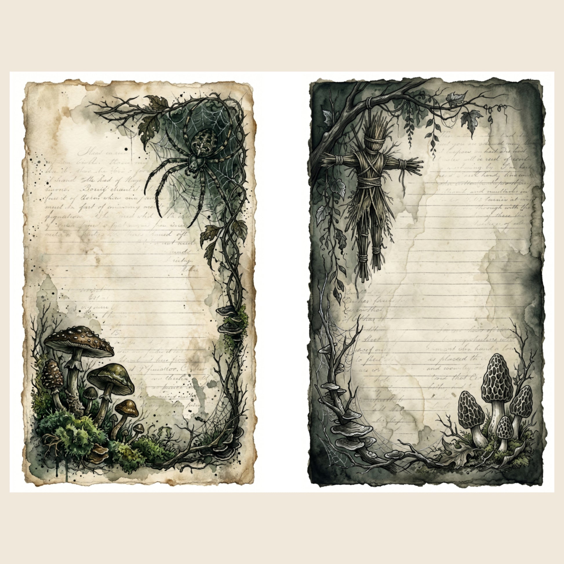 Dark Forest — Gothic Nature Junk Journal Printable Pages