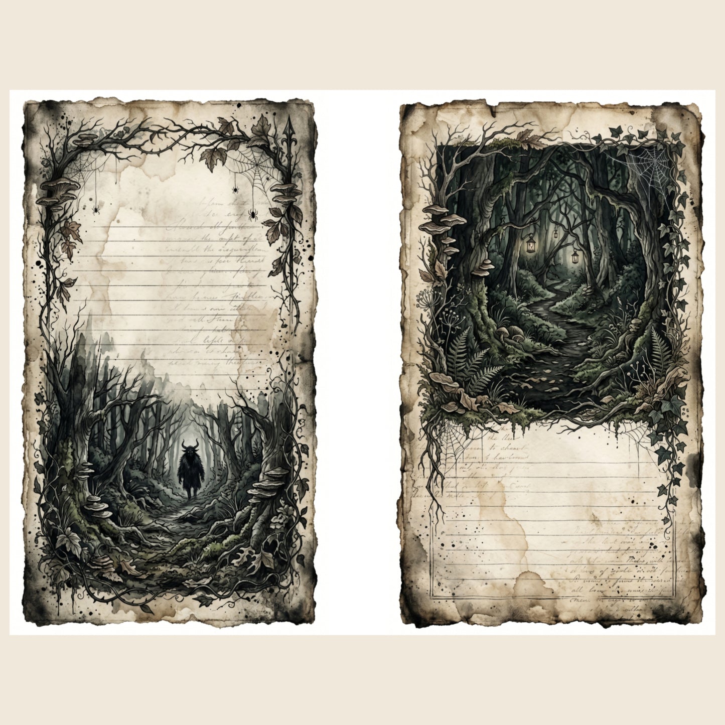 Dark Forest — Gothic Nature Junk Journal Printable Pages