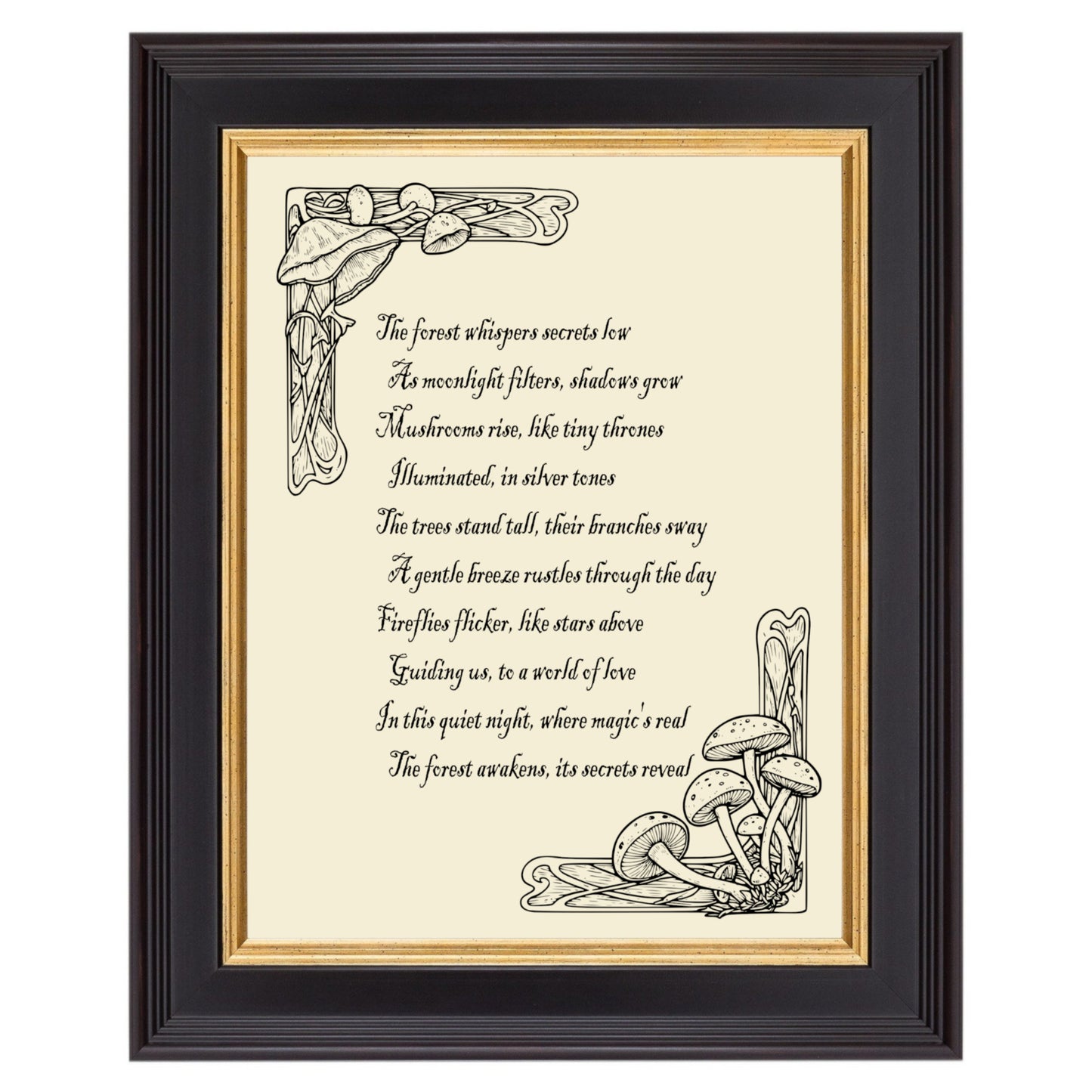 Digital Border Frames - Mushroom theme - Vintage styled Clipart, Wedding Invite Card Making