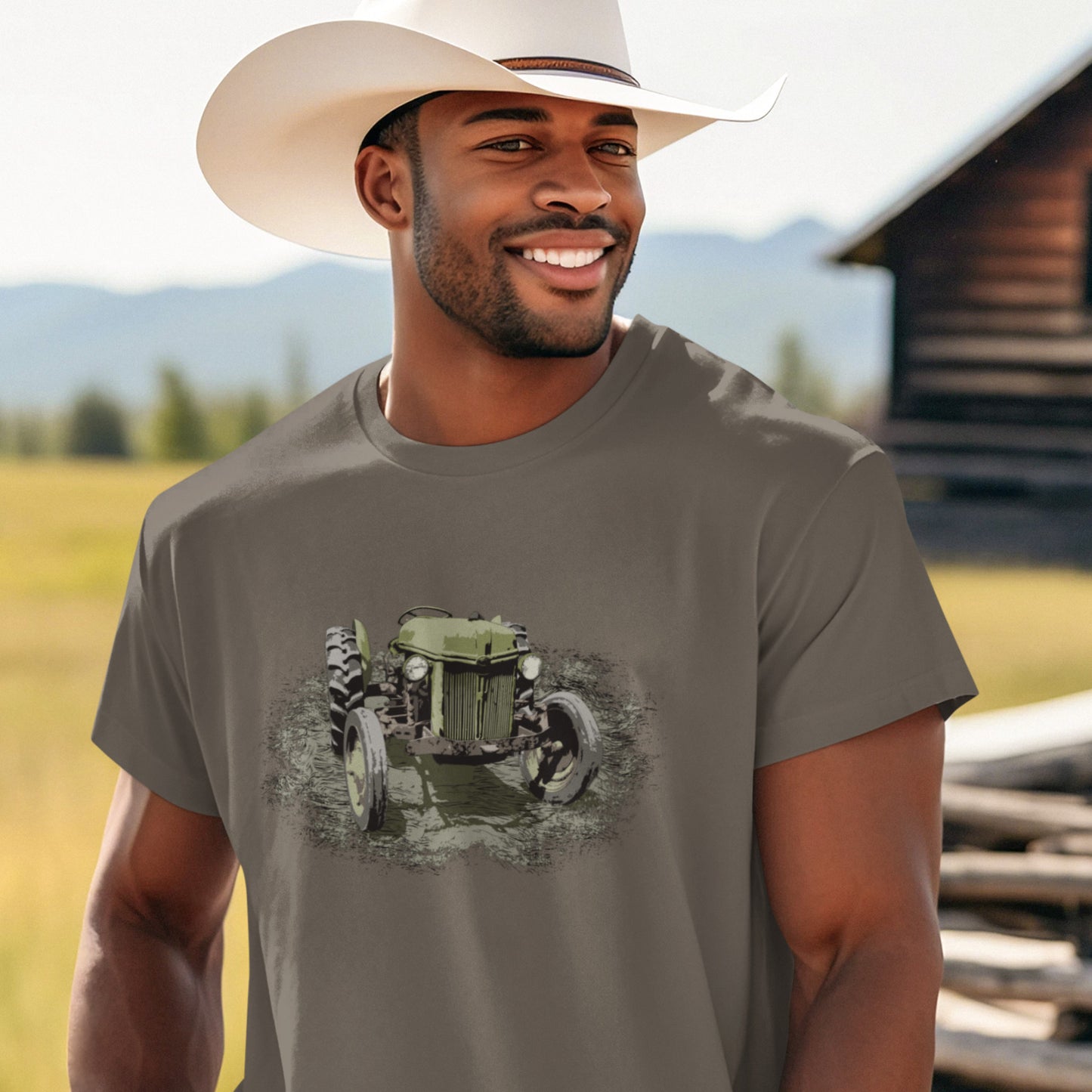 Rustic Farming - Antique Green Farm Tractor Unisex t-shirt -  Vintage Ford Tractor