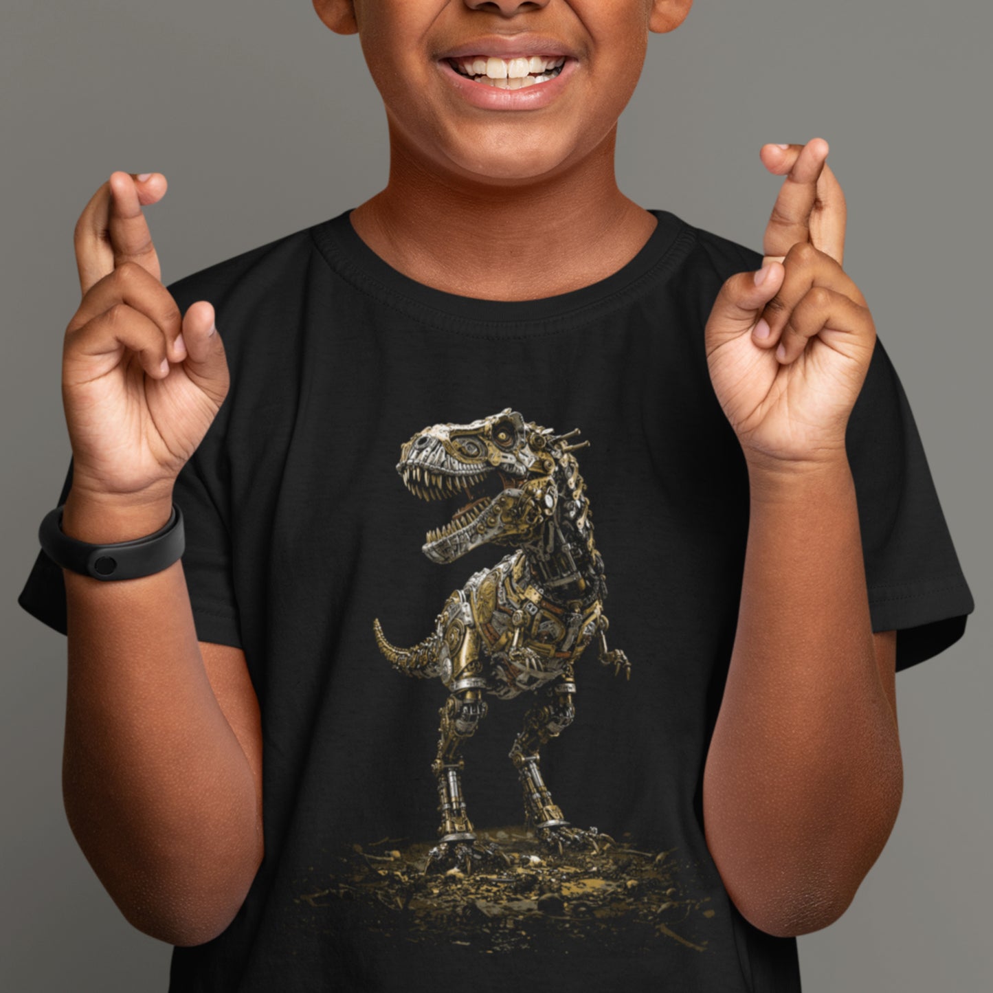 Steampunk T-rex Youth classic tee, Mechanical Tyrannosaurus
