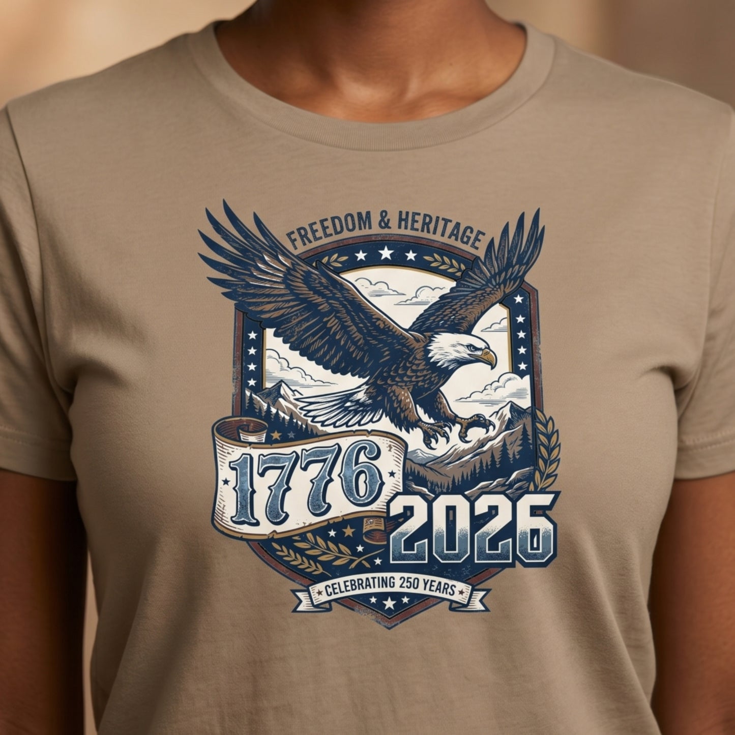Patriotic Bald Eagle T-Shirt - 1776-2026 USA 250th Anniversary Unisex Tee