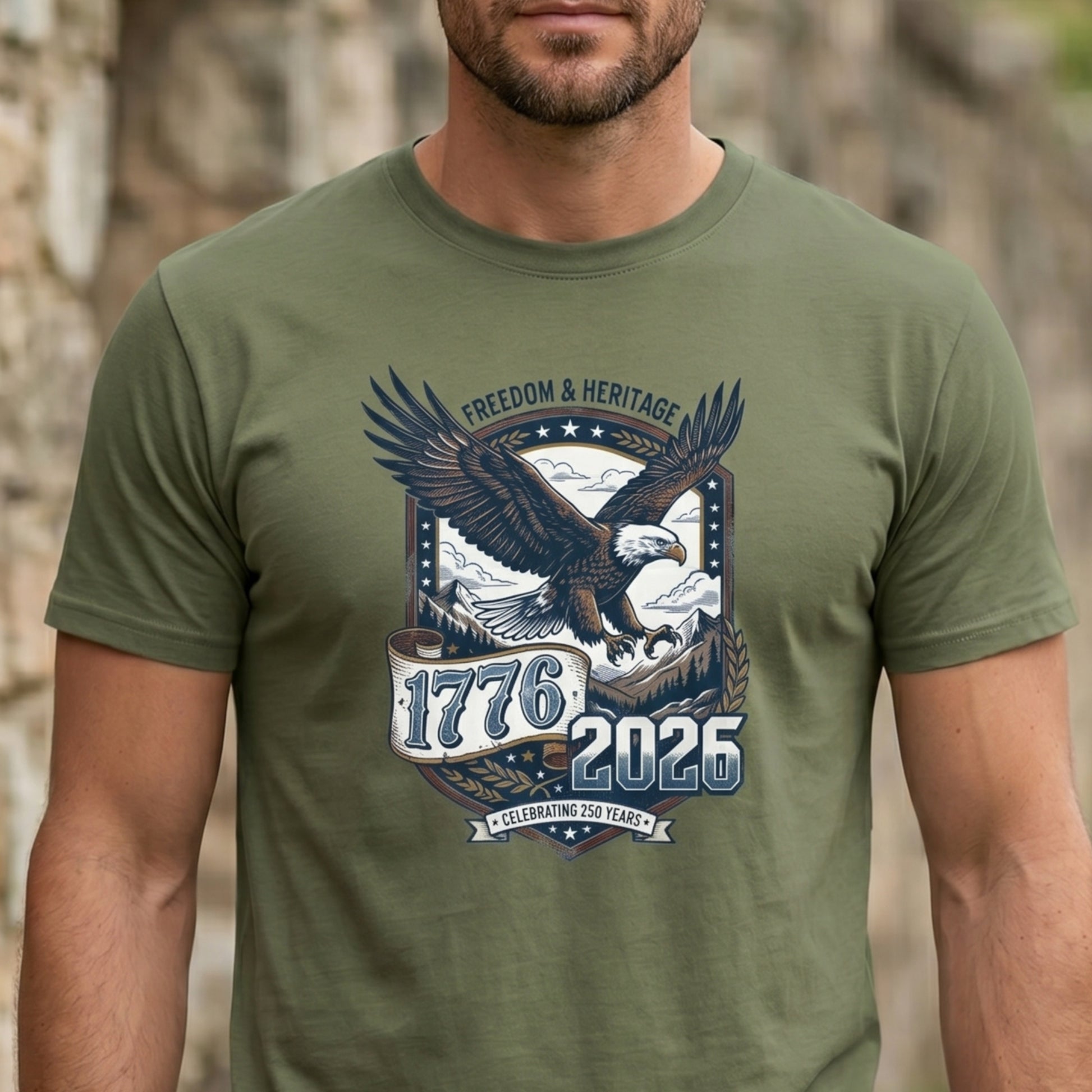 Patriotic Bald Eagle T-Shirt - 1776-2026 USA 250th Anniversary Unisex Tee