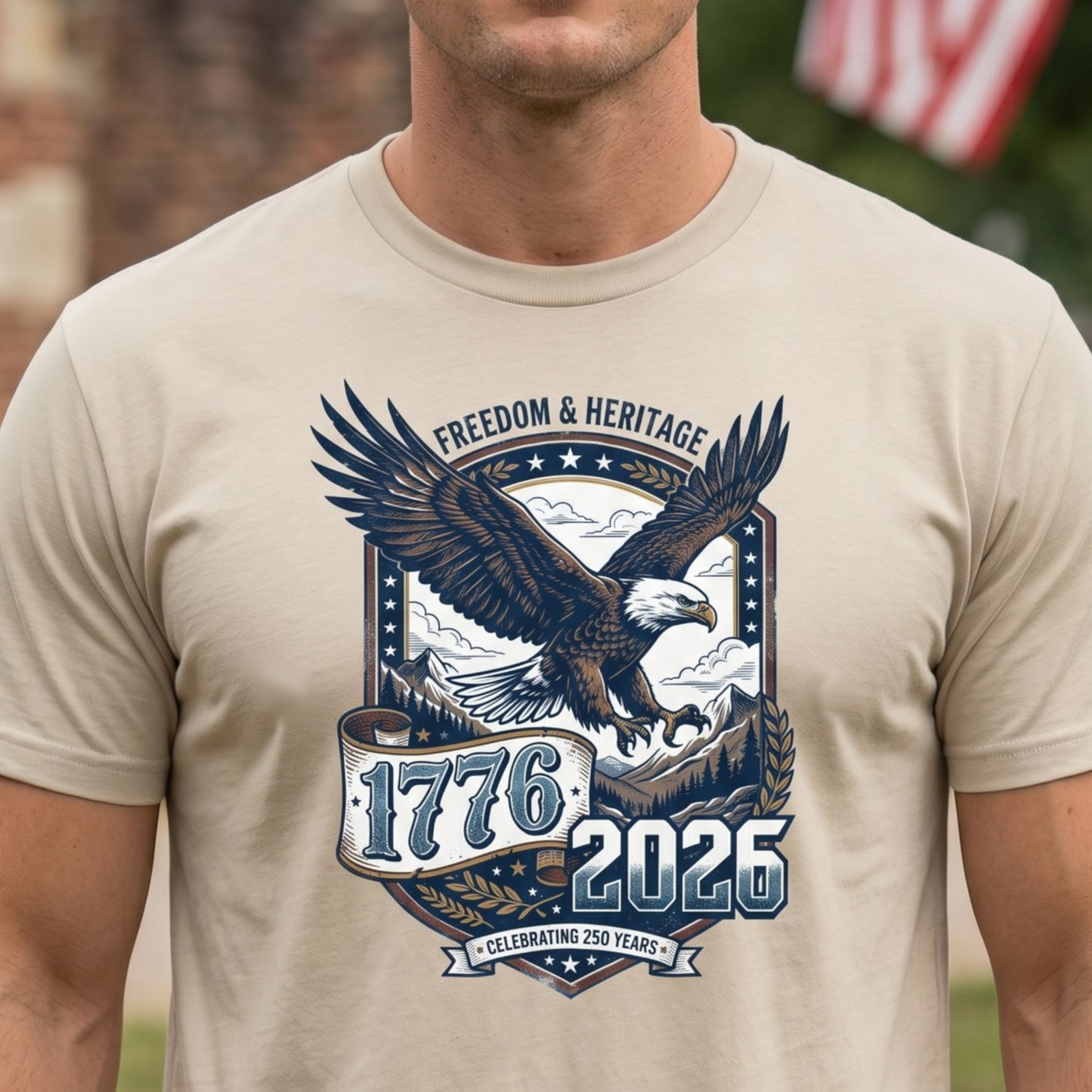 Patriotic Bald Eagle T-Shirt - 1776-2026 USA 250th Anniversary Unisex Tee