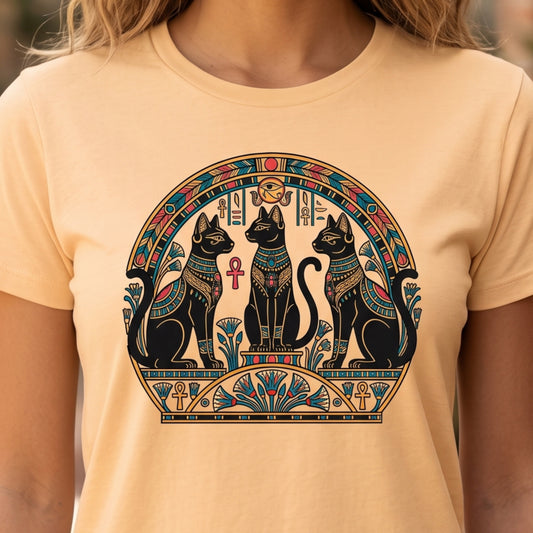 Egyptian Cat Shirt | Hieroglyphic Goddess Tee | Ancient Egypt Cat Art | Cat Lover Unisex classic tee