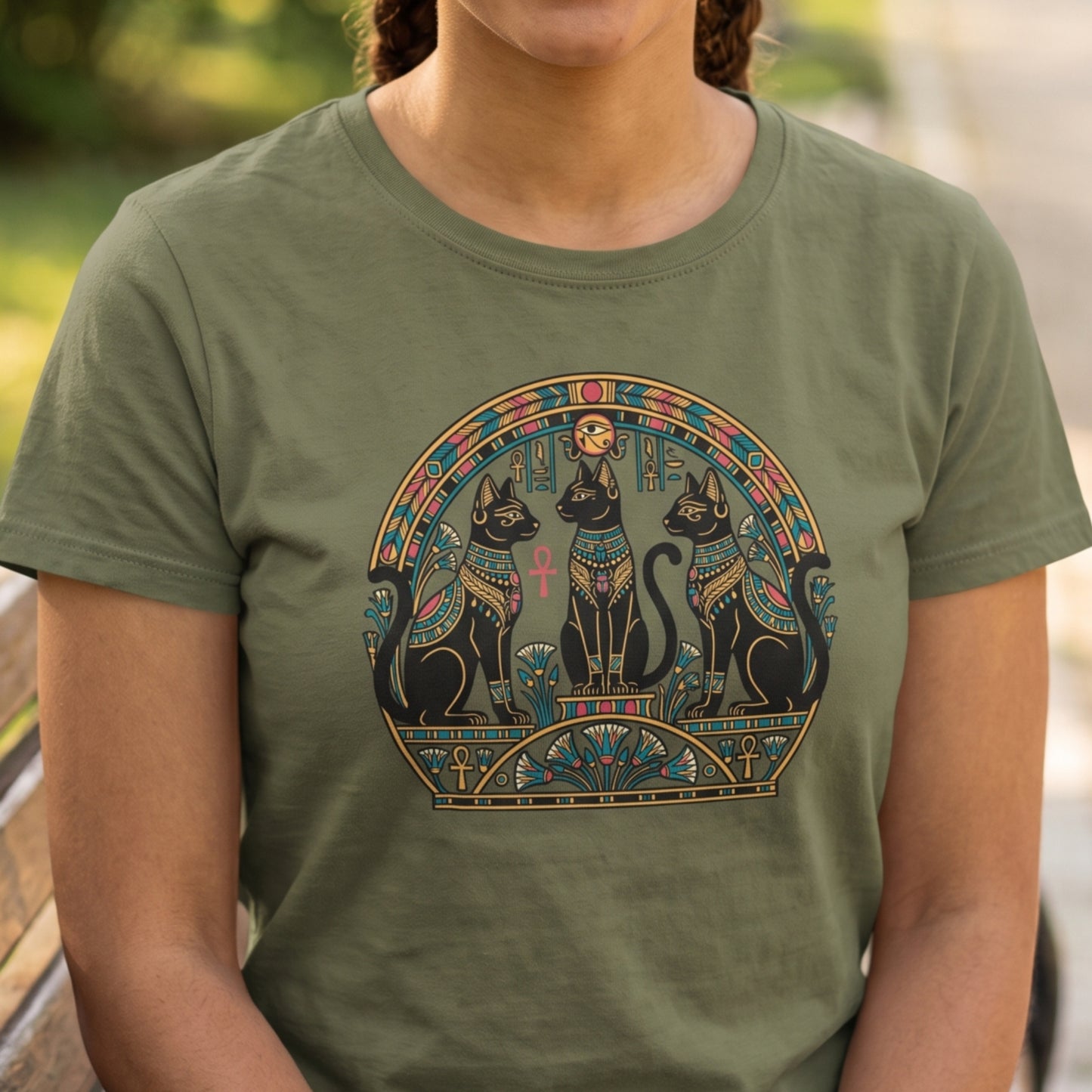 Egyptian Cat Shirt | Hieroglyphic Goddess Tee | Ancient Egypt Cat Art | Cat Lover Unisex classic tee
