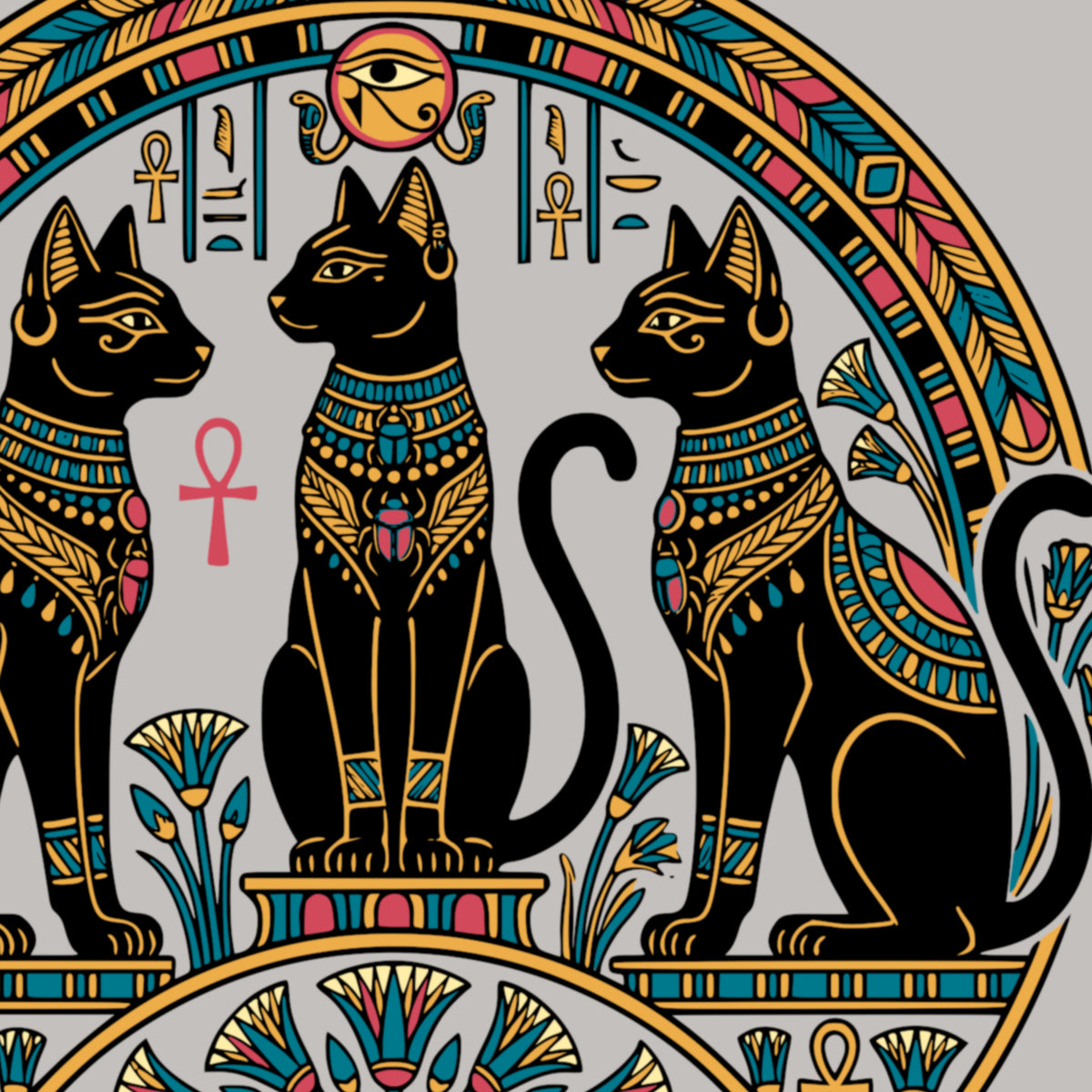 Egyptian Cat Shirt | Hieroglyphic Goddess Tee | Ancient Egypt Cat Art | Cat Lover Unisex classic tee