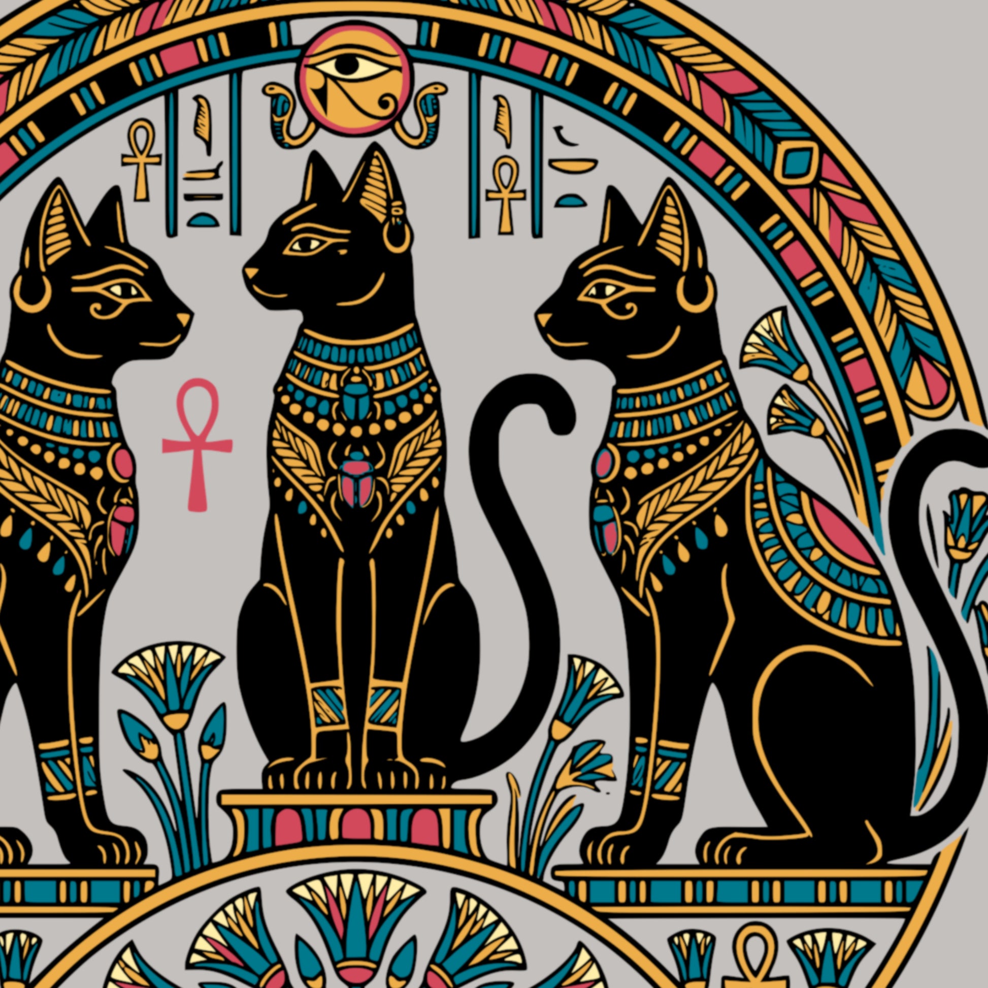Egyptian Cat Shirt | Hieroglyphic Goddess Tee | Ancient Egypt Cat Art | Cat Lover Unisex classic tee