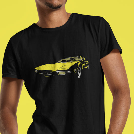 Classic Car Shirt featuring Yellow 71 Pantera , 1971 De Tomaso Pantera Unisex classic tee