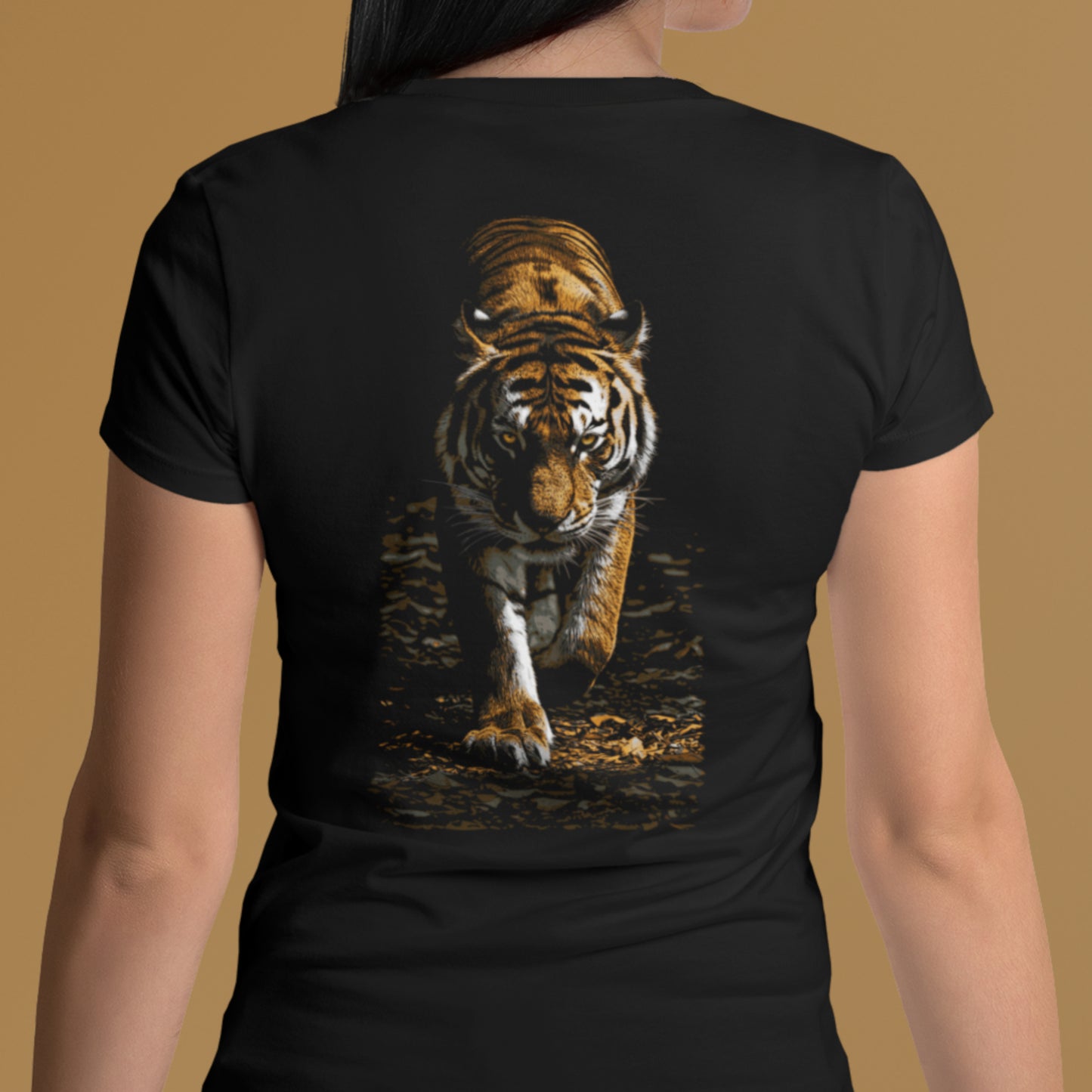 Wildlife Unisex t-shirt - Prowling Tiger Tee - Image on back - Big Cat