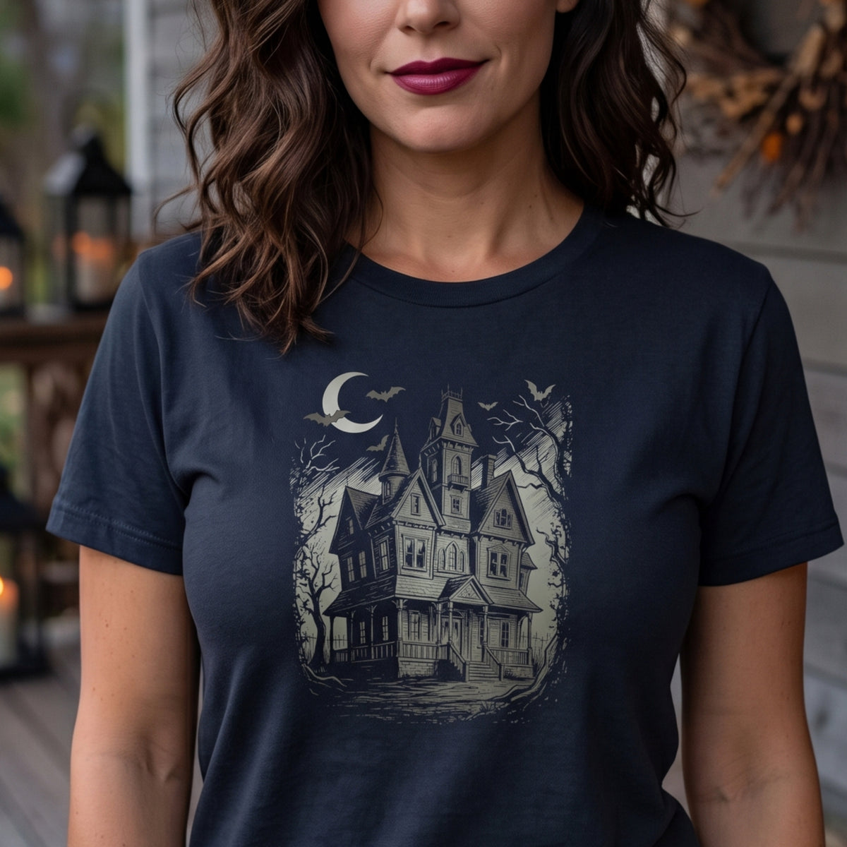 Haunted House T-Shirt, Gothic Victorian Mansion Halloween Shirt, Unisex classic tee
