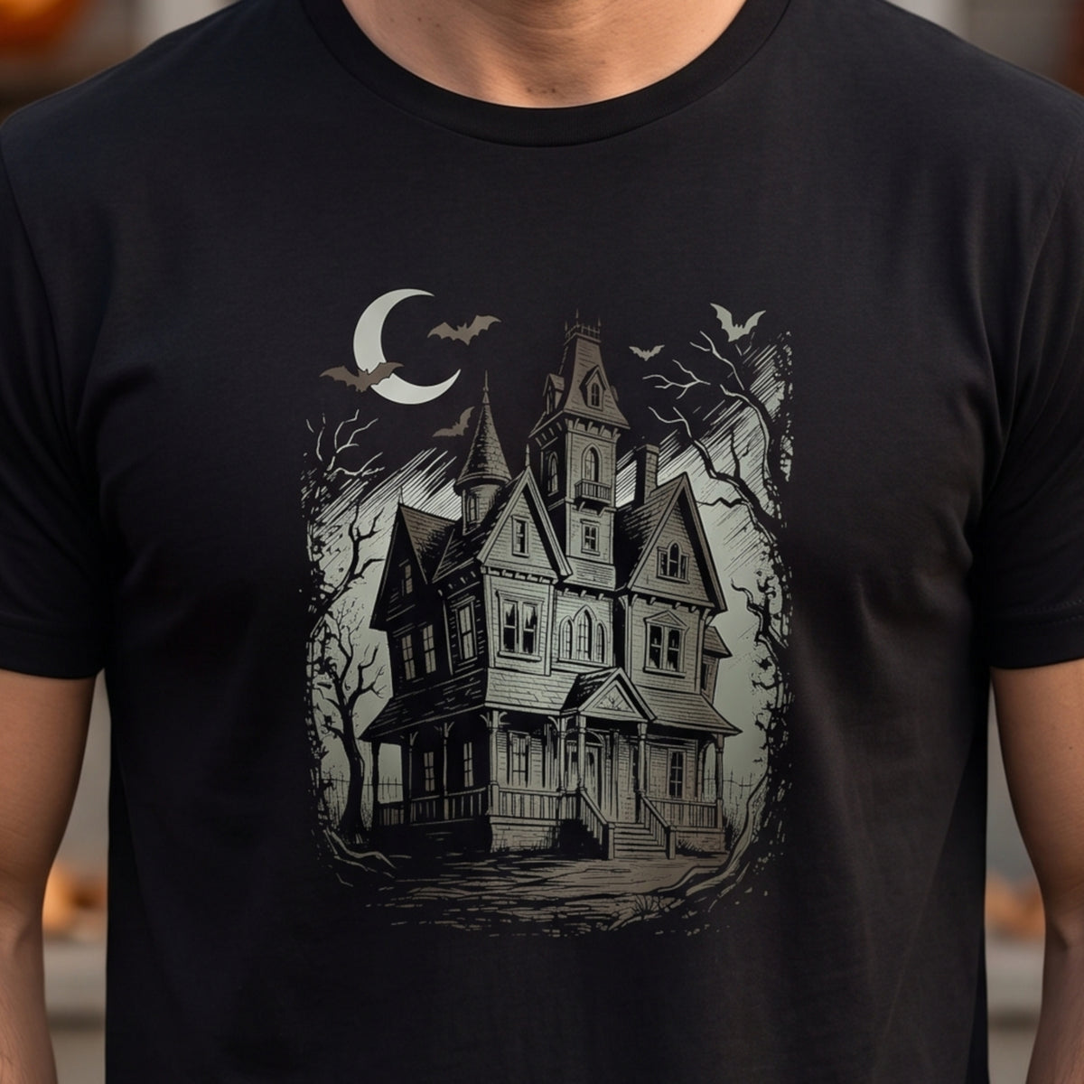 Haunted House T-Shirt, Gothic Victorian Mansion Halloween Shirt, Unisex classic tee