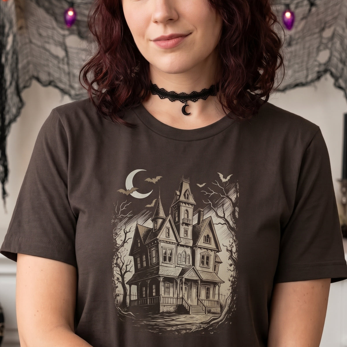 Haunted House T-Shirt, Gothic Victorian Mansion Halloween Shirt, Unisex classic tee