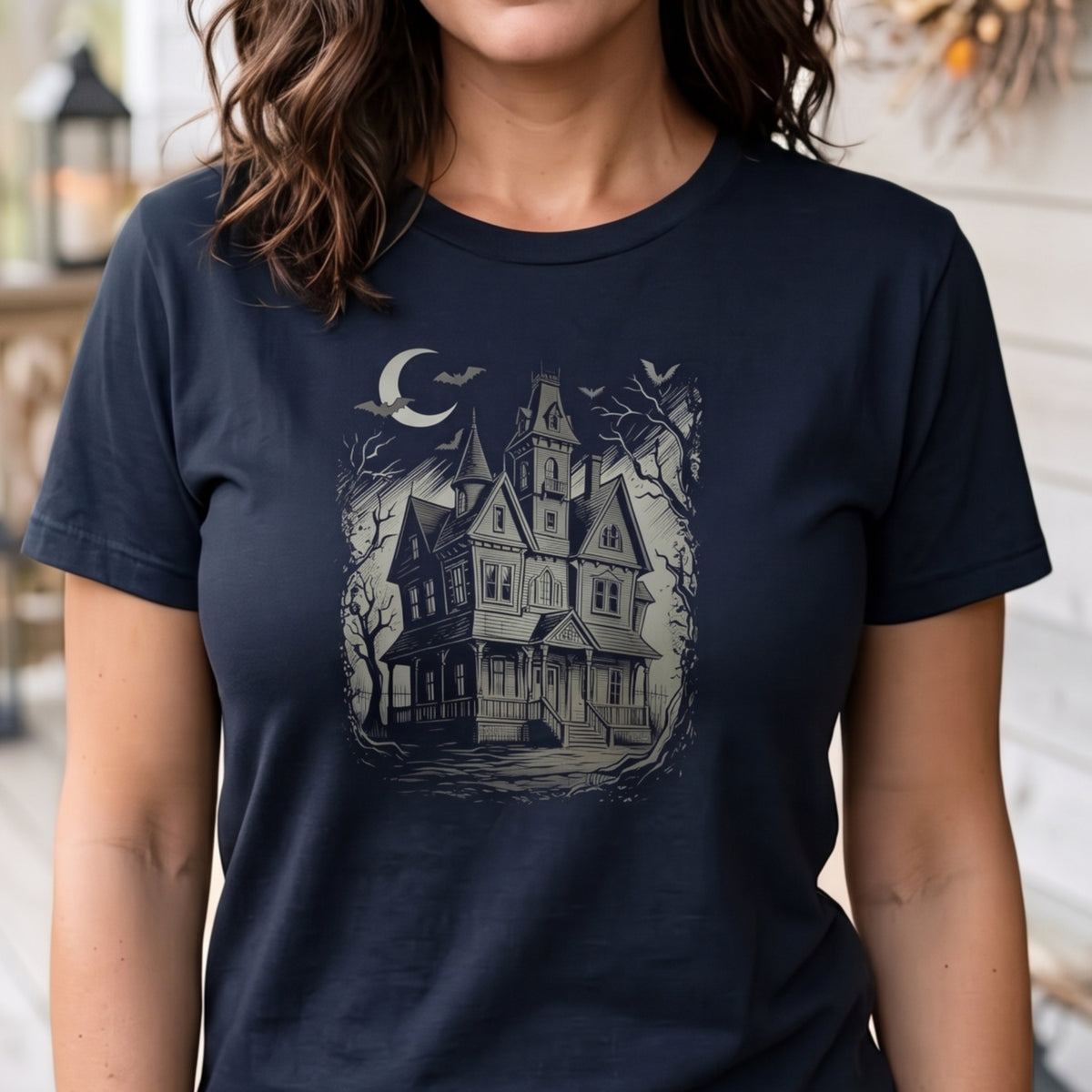 Haunted House T-Shirt, Gothic Victorian Mansion Halloween Shirt, Unisex classic tee