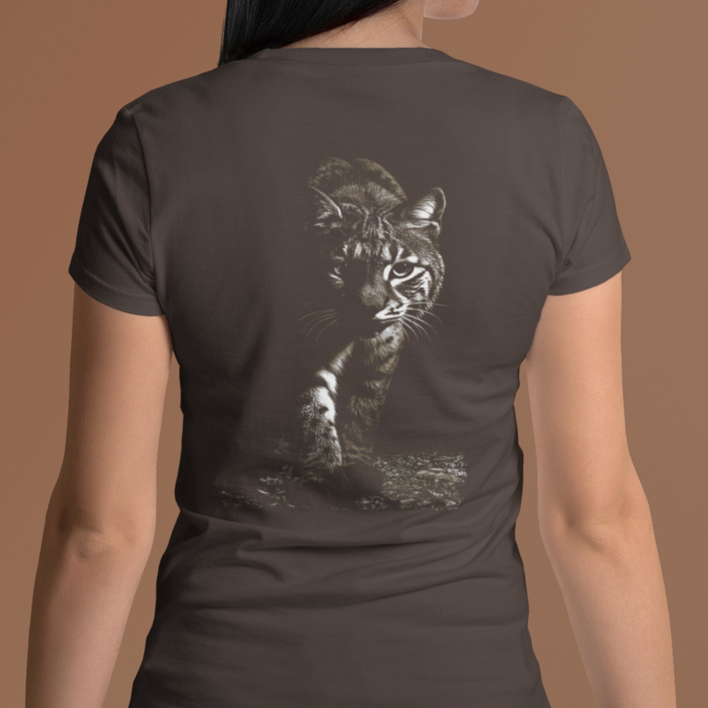 Wildlife Unisex t-shirt - Prowling Bobcat Tee - Image on back