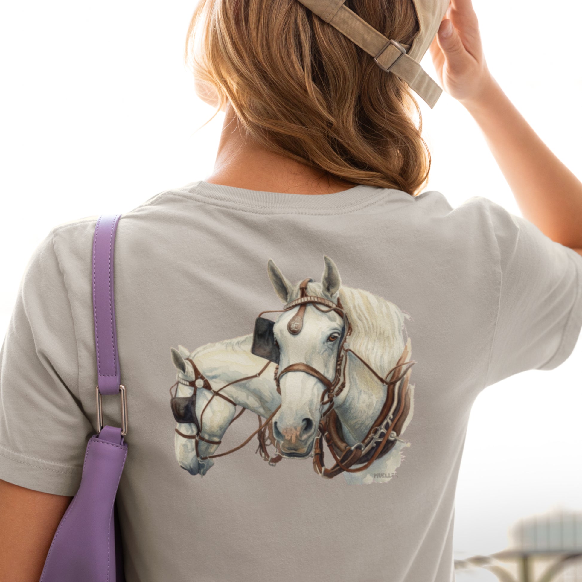 Draft Horses Unisex classic tee - American Cream pair of work horses