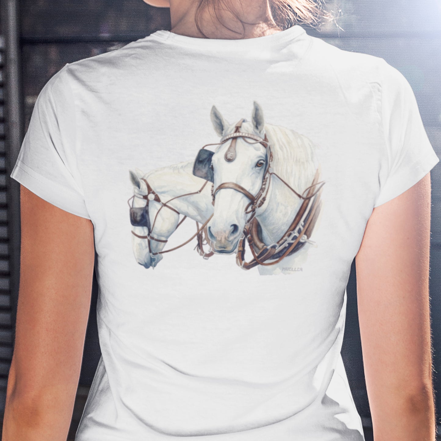 Draft Horses Unisex classic tee - American Cream pair of work horses