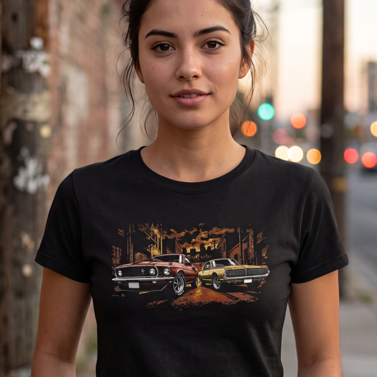 Mustang and Cougar T-Shirt, Classic Ford Mercury Muscle Car Tee, 1969 1967 Vintage Pony Car Graphic Shirt
