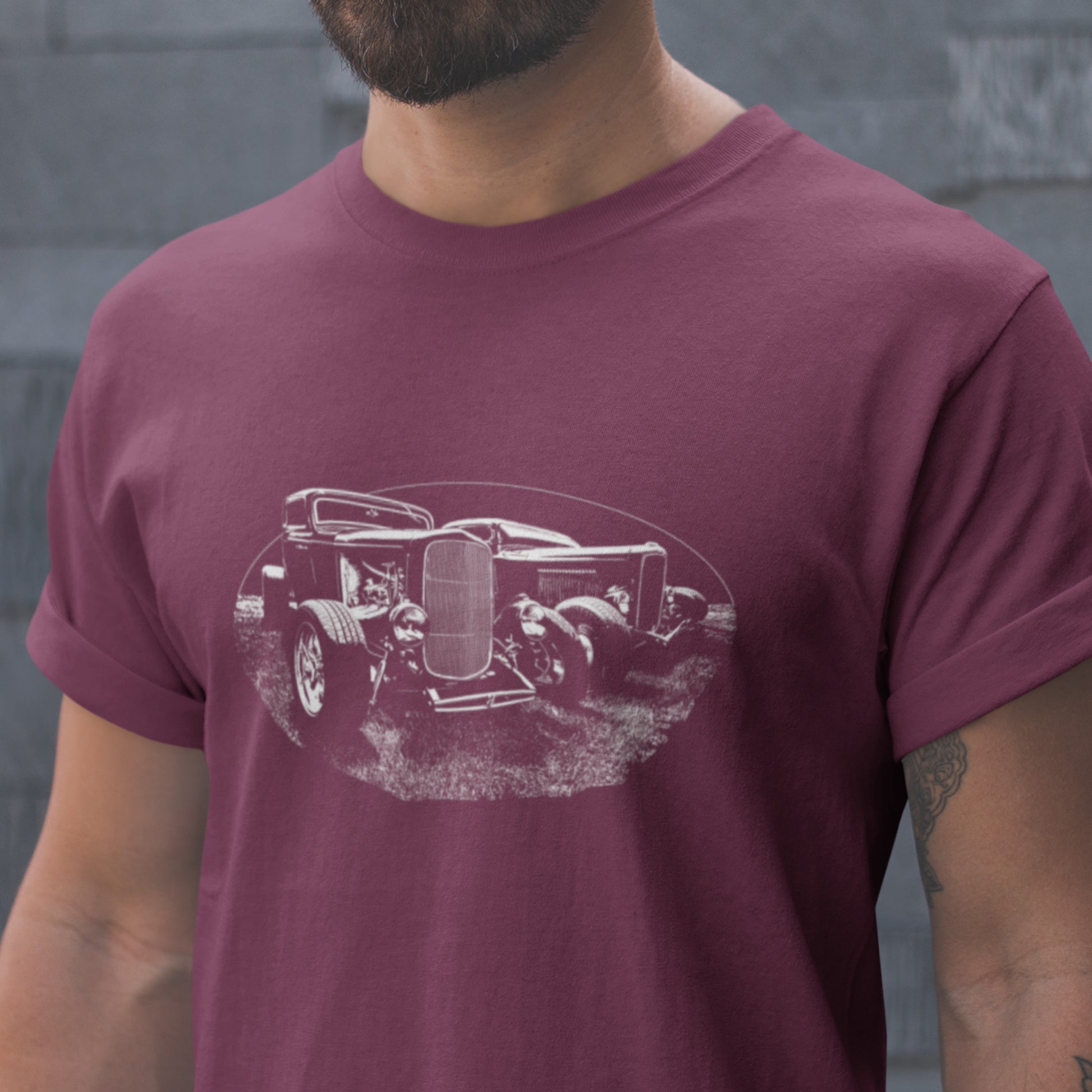 Two Deuces - Unisex classic tee featuring pair of 32 Ford hot rods